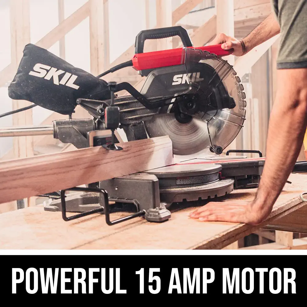 10-in 15-Amp Dual Bevel Sliding Compound Corded Miter Saw - Image 11