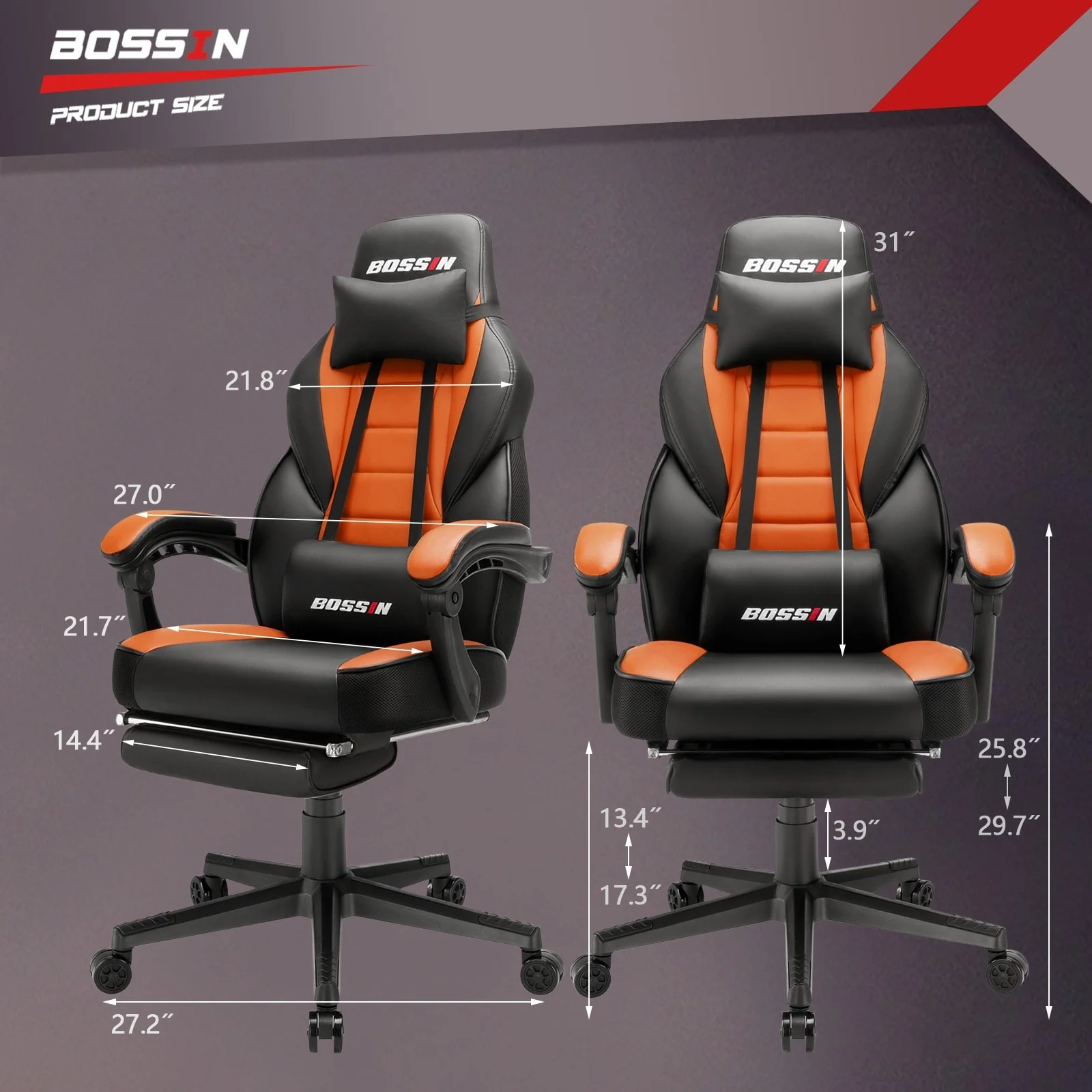 Racing Style Gaming Chair, 300 lbs Big and Tall High Back Computer Chair - Image 46