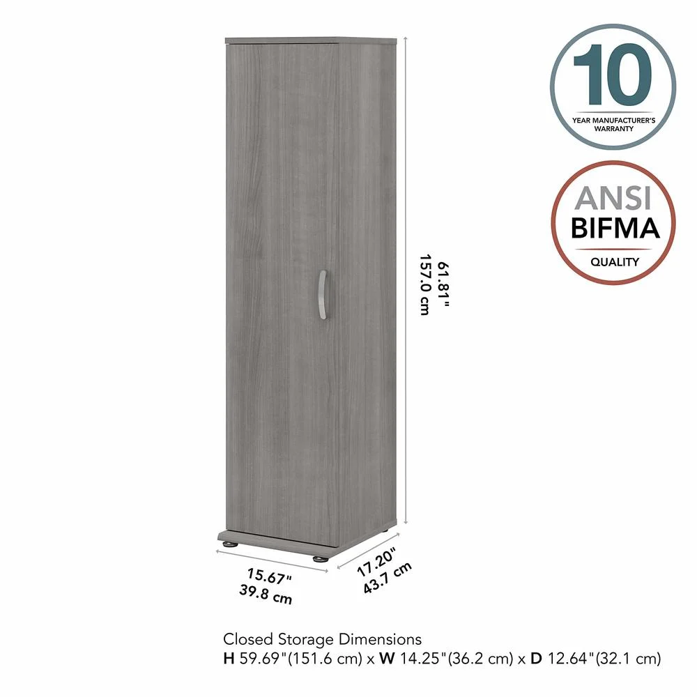 Universal Tall Narrow Storage Cabinet in Platinum Gray - Engineered Wood - Image 4