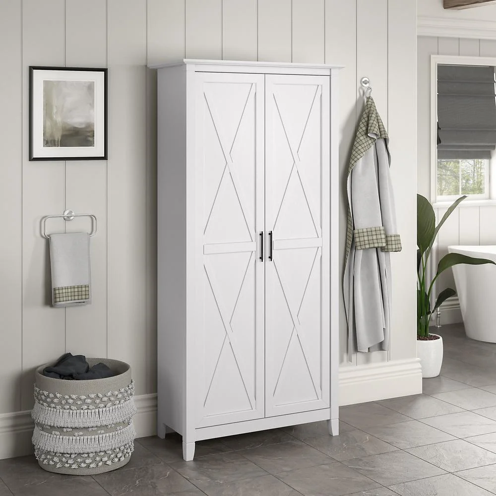 Key West Tall Storage Cabinet with Doors in Bing Cherry - Engineered Wood - Image 12