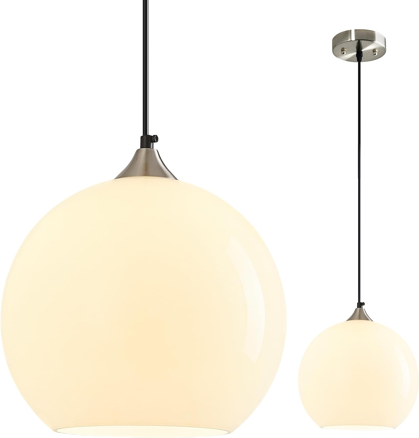 Amber Pendant Lights Kitchen Island 3 Pack, 5.9 in Seeded Glass Globe - Image 32