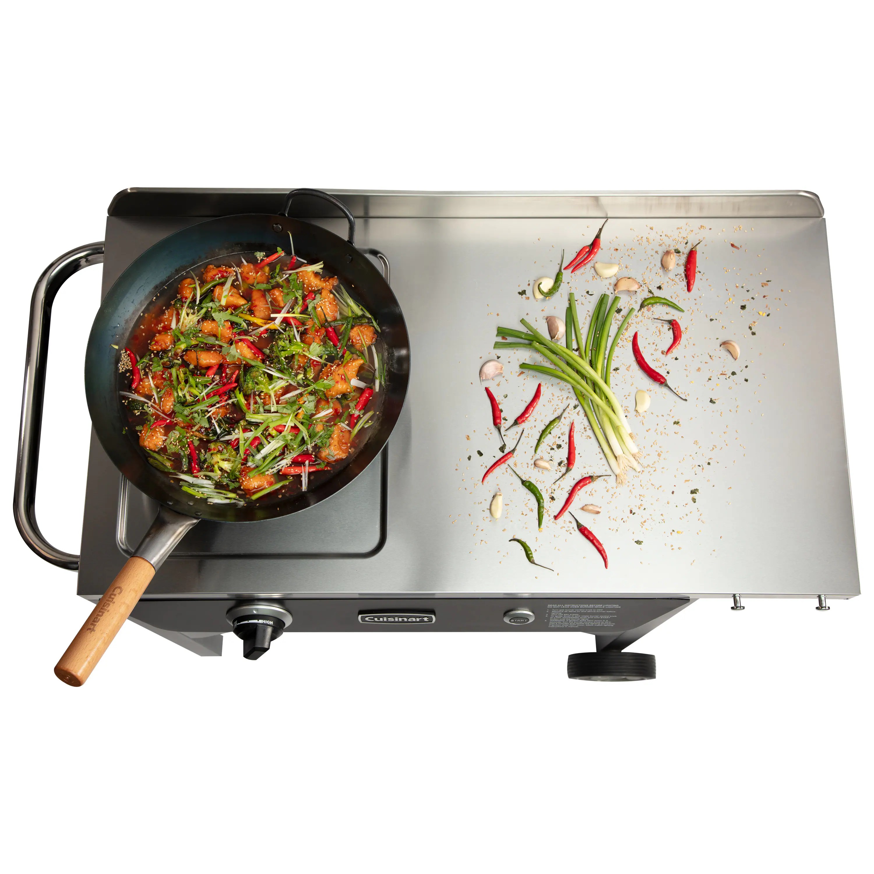 Outdoor Wok Station, 50,000 BTU Propane Outdoor Wok Burner w Prep Table, 14 Carbon Steel Wok for Stir Fry, Searing, BBQ Black - Image 19