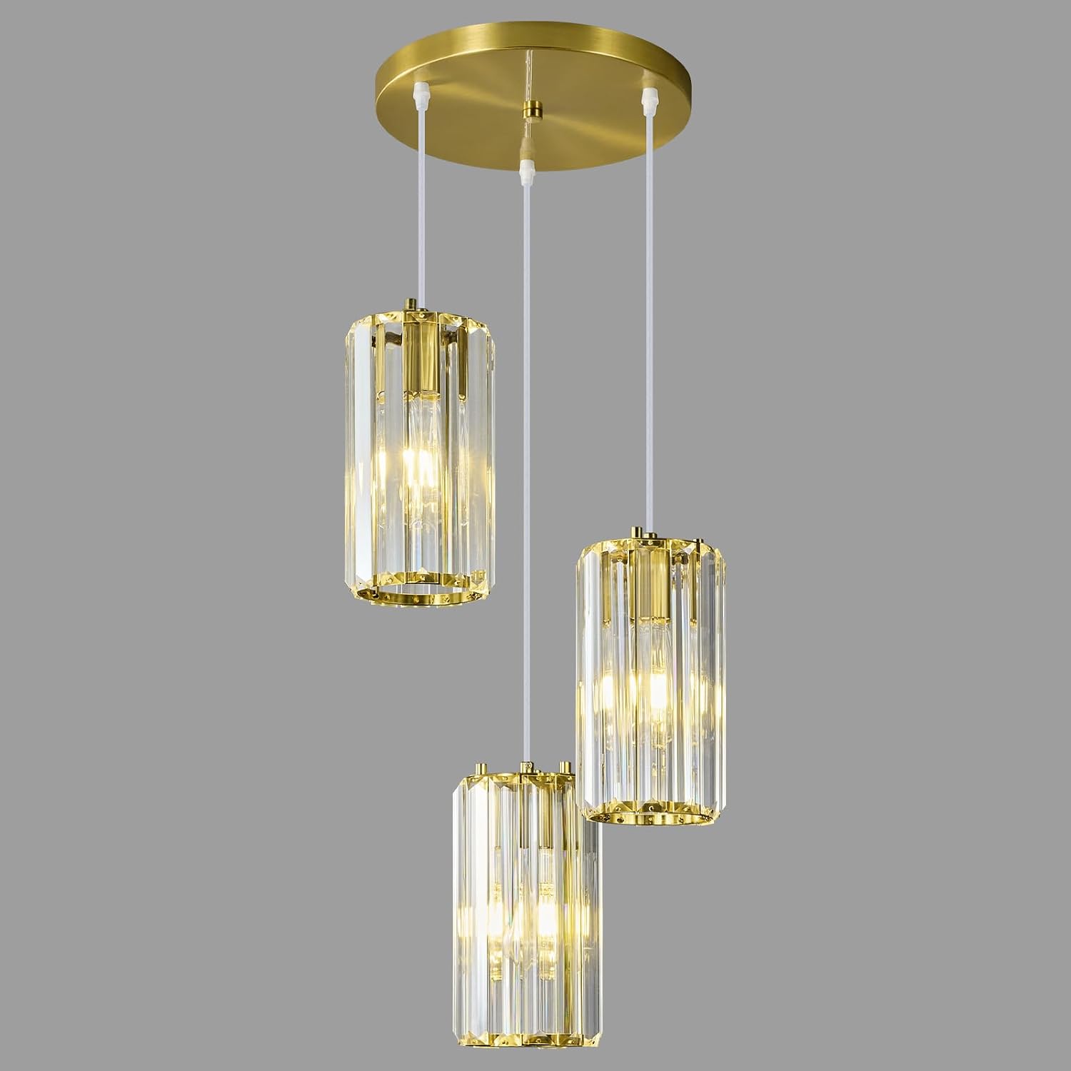 Chrome Pendant Lighting, Modern Pendant Light, Mini Crystal Chandeliers, Adjustable Pendant Light Fixture for Kitchen Island, Dining Room, Corridor & Bedroom (Chrome, 3-Pack) - Image 25