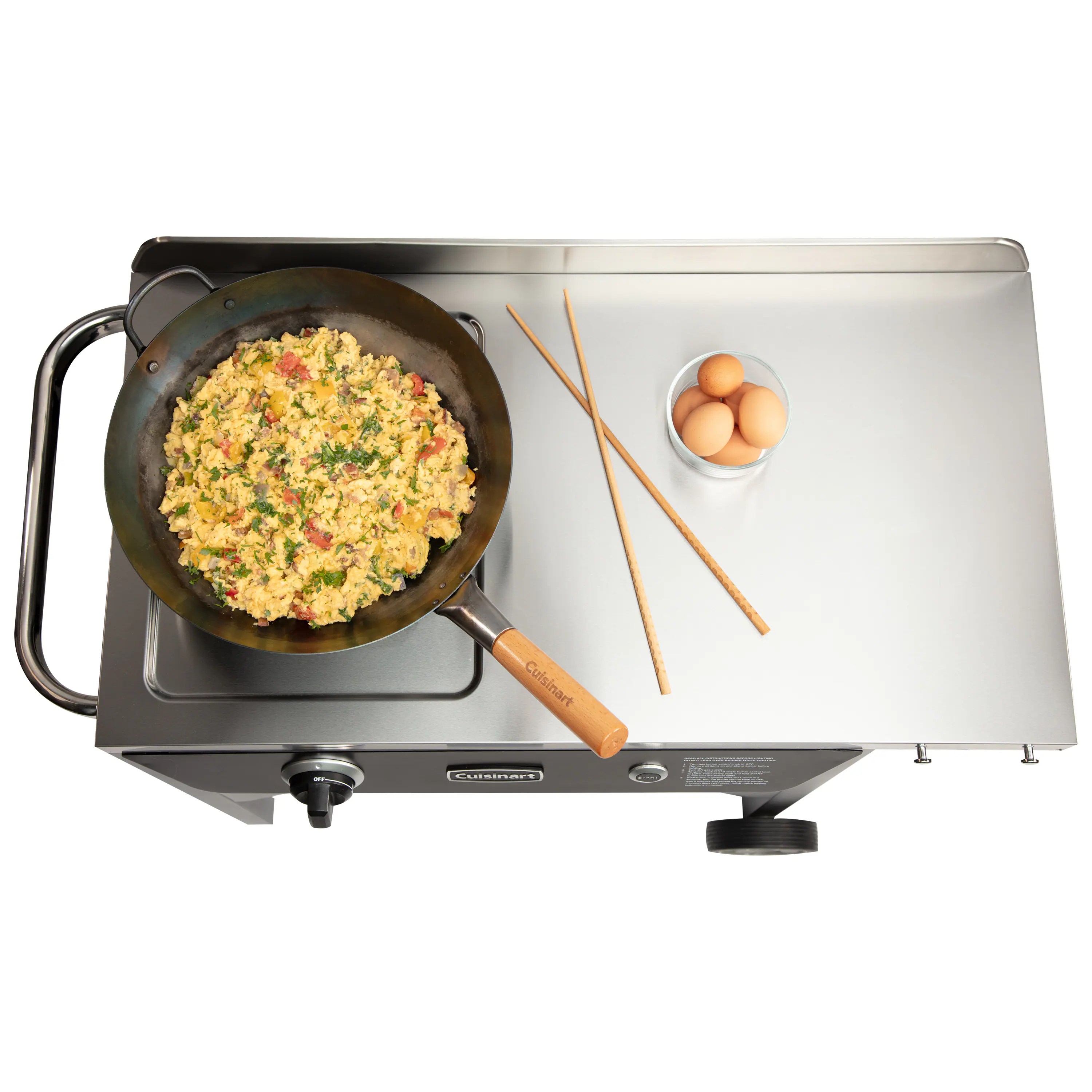 Outdoor Wok Station, 50,000 BTU Propane Outdoor Wok Burner w Prep Table, 14 Carbon Steel Wok for Stir Fry, Searing, BBQ Black - Image 17