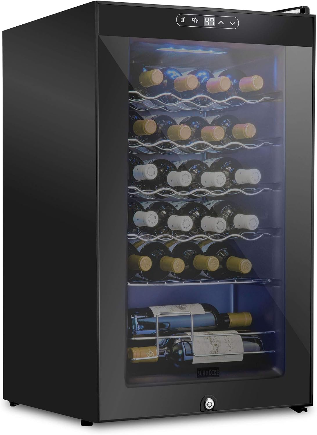 12 Bottle Compressor Wine Cooler Refrigerator w/ Lock | Large Freestanding Wine Cellar | 41F-64F Digital Temperature Control Wine Fridge for Red, White, Champagne or Sparkling Wine - Black - Image 11