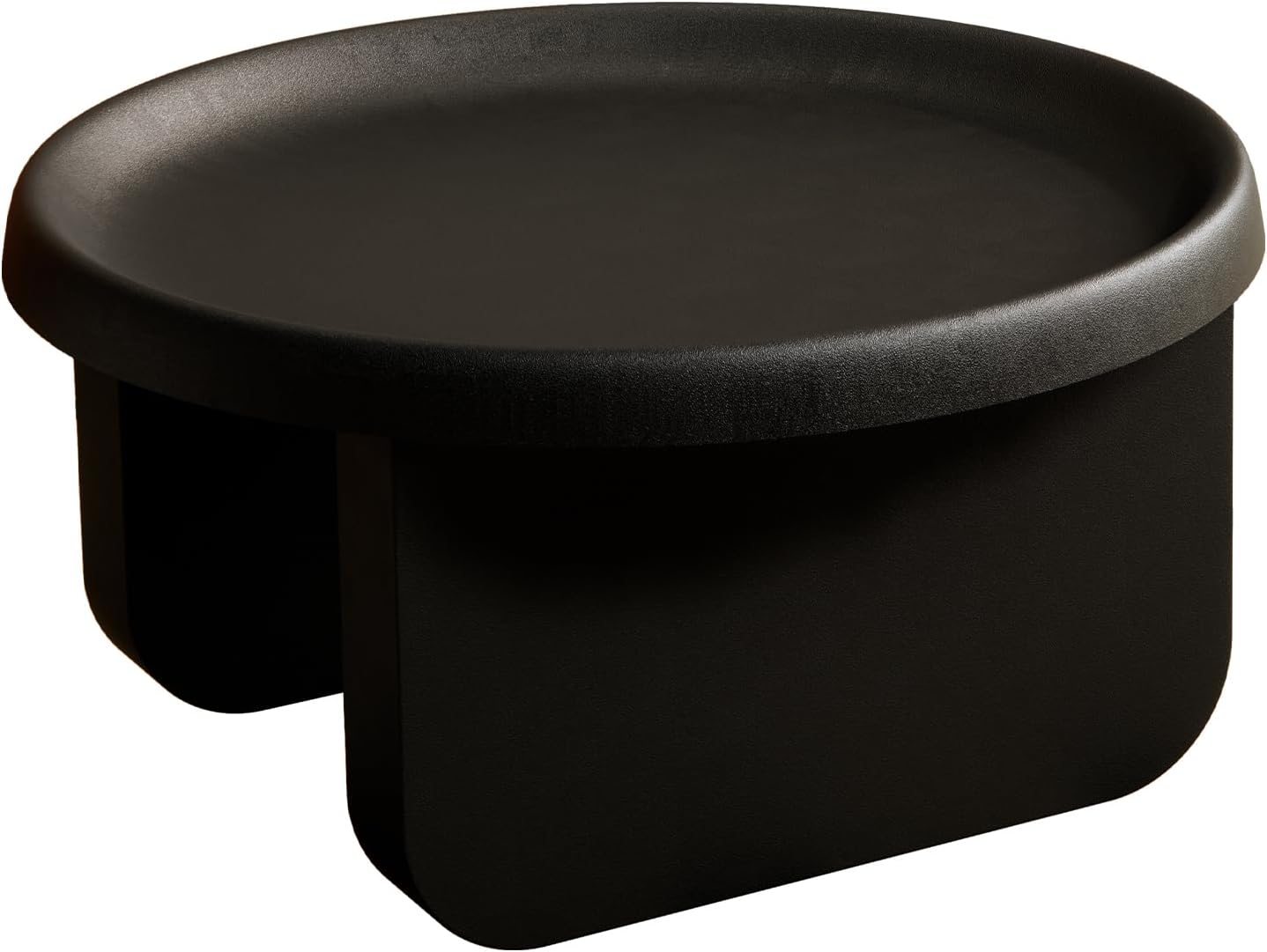 Modern Round Coffee Table, Black Nesting Coffee Tables, Metal Center Table, Unique Circle Coffee Table for Living Room, Black, 29.1 x 16.5 in
