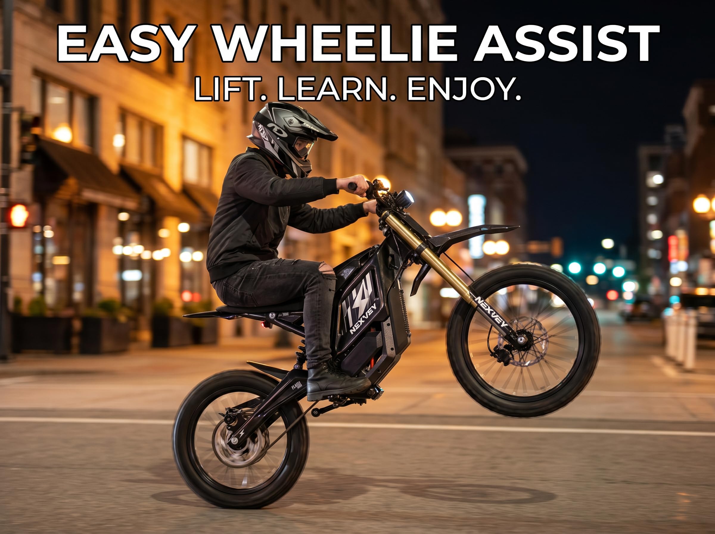 FLASH PRO Electric Dirt Bike for Adults, 5000W Peak Mid-Drive Motor Electric Motorcycle with Wheelie Assist, 55 MPH 50 Miles 60V 27Ah, 17/14" Tires All-Terrain Off-Road E-Bike - Image 5