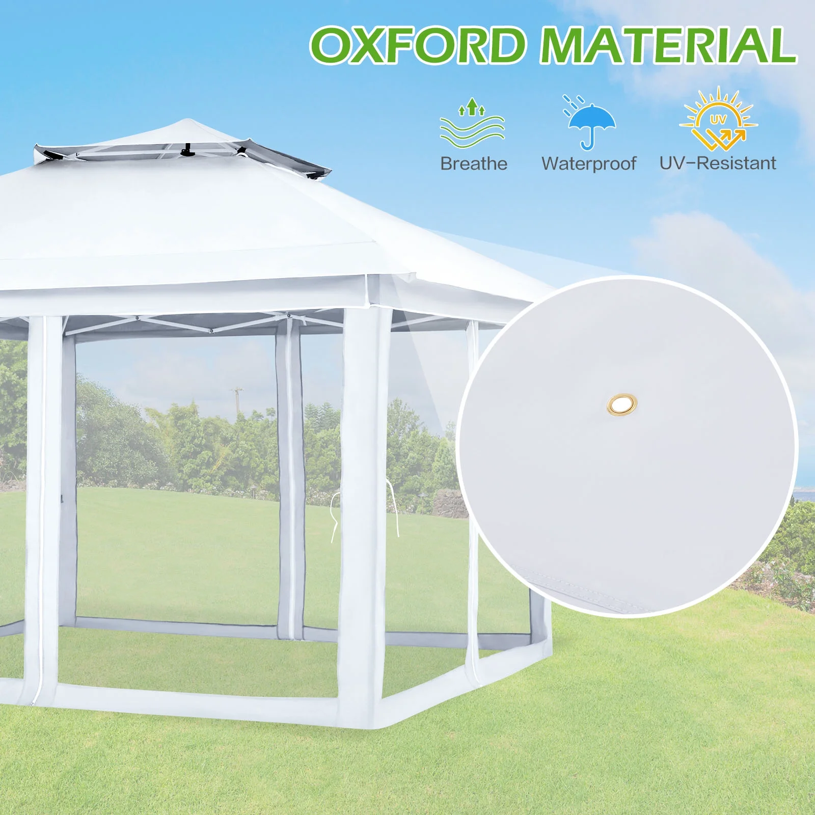 AVAWING 12x12 ft Outdoor Pop-up Canopy Party Tent Easy Setup Patio Wedding Tent, Khaki - Image 87