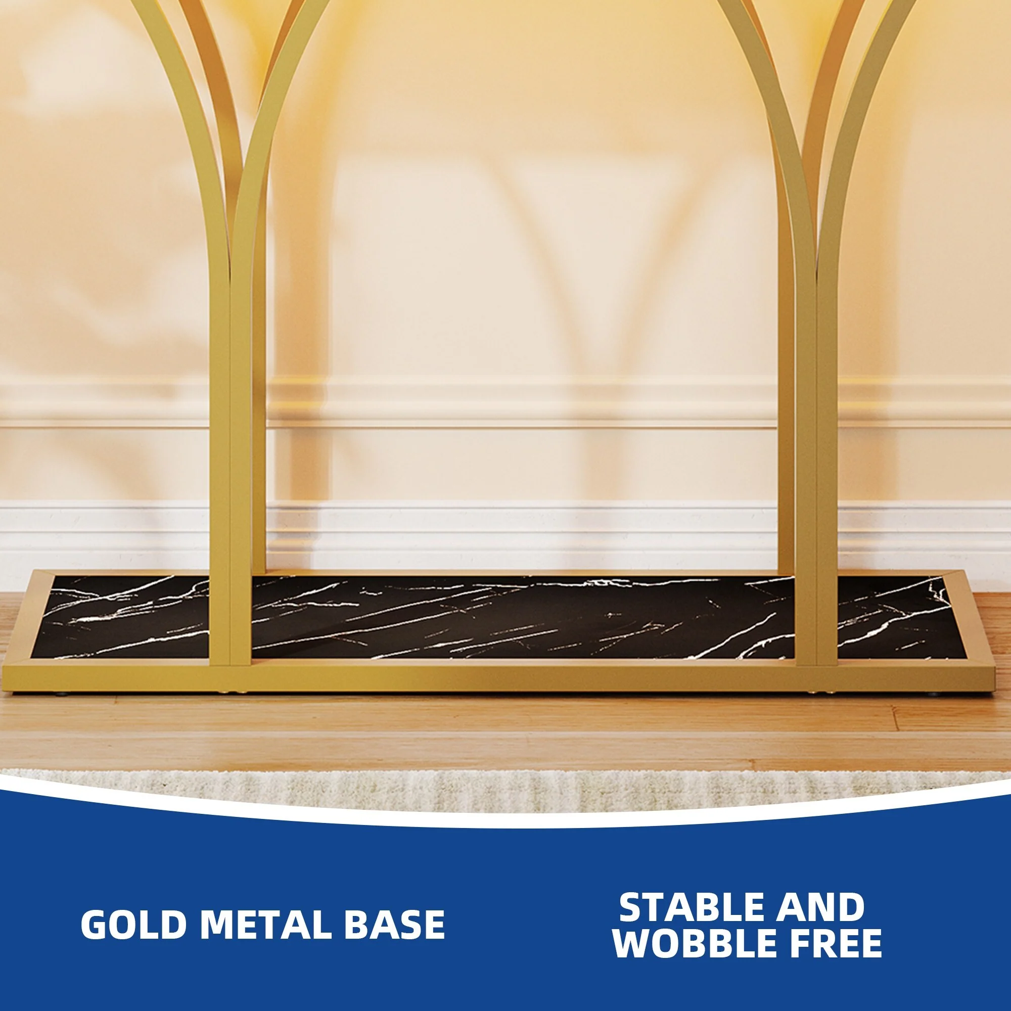 Modern Gold Console Table with Marbled Top, Sofa Table for Entryway and Hallway - Image 44