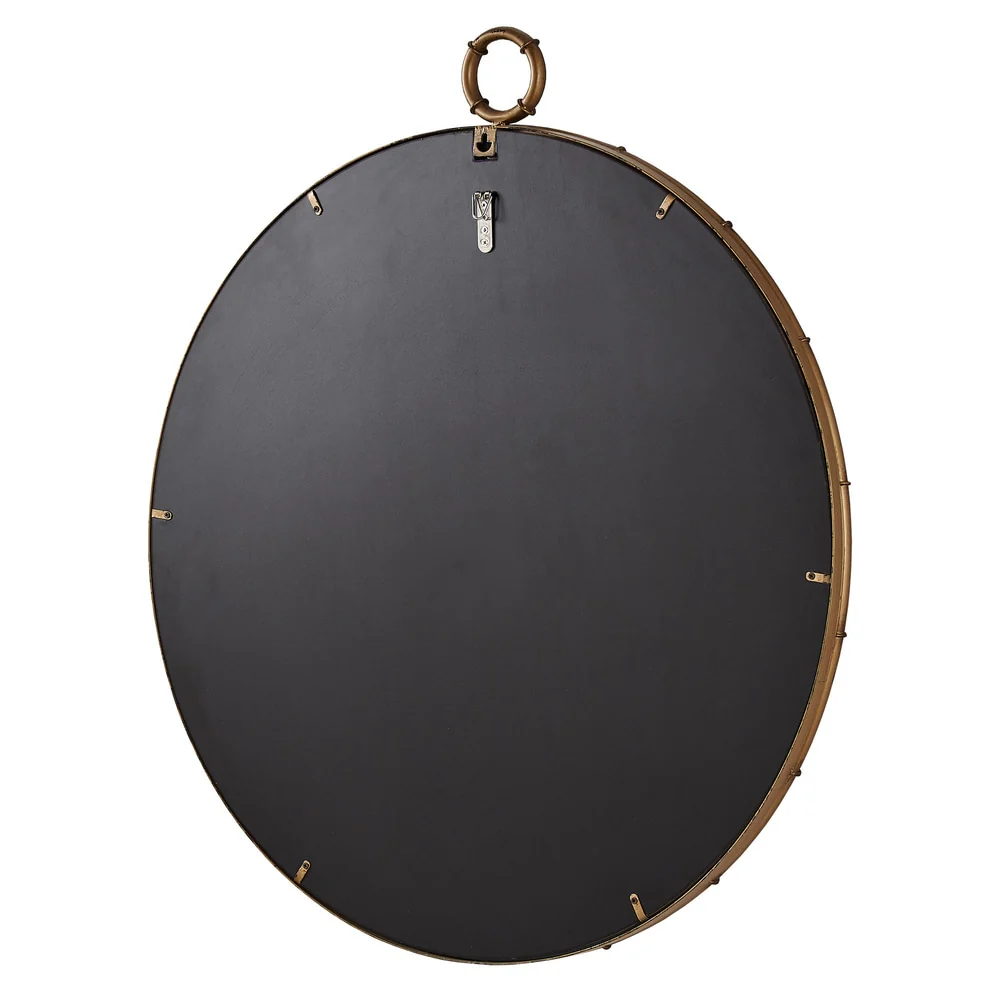 Antique Brass Finish Round Wall Mirror, Decorative Accent Mirror for Living Room, Bedroom and Entryway - Image 5