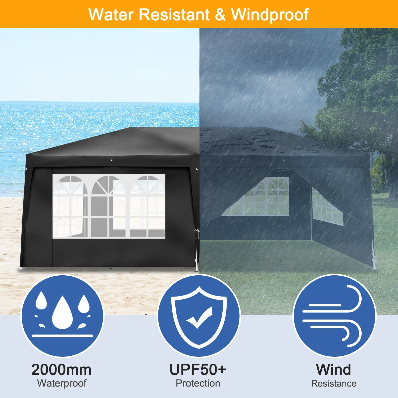 Zimtown 10'x 20' Patio EZ POP UP Party Tent Wedding Gazebo Canopy Marquee 6 Walls - Image 12