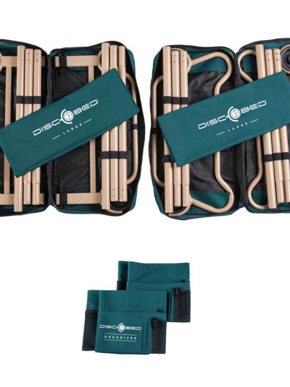 Large Benchable Double Cot with Storage Organizers, Green - Image 4