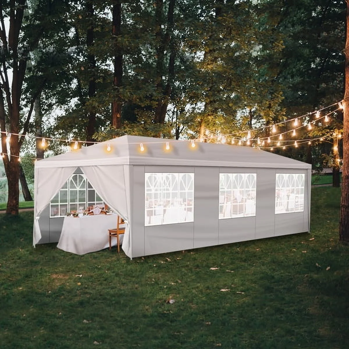 10'x30' Outdoor Party Tent with 8 Removable Sidewalls, Waterproof Canopy Patio Wedding Gazebo, White,white - Image 3