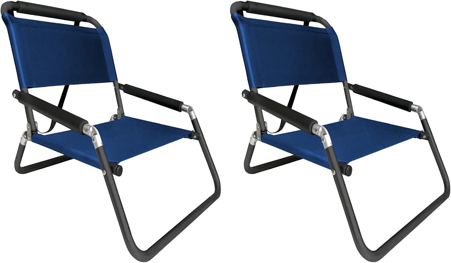 Lightweight Portable Foldable Recliner Beach Chairs, with Slip Pockets and Shoulder Strap, 2 Pack, Black, XL - Image 23