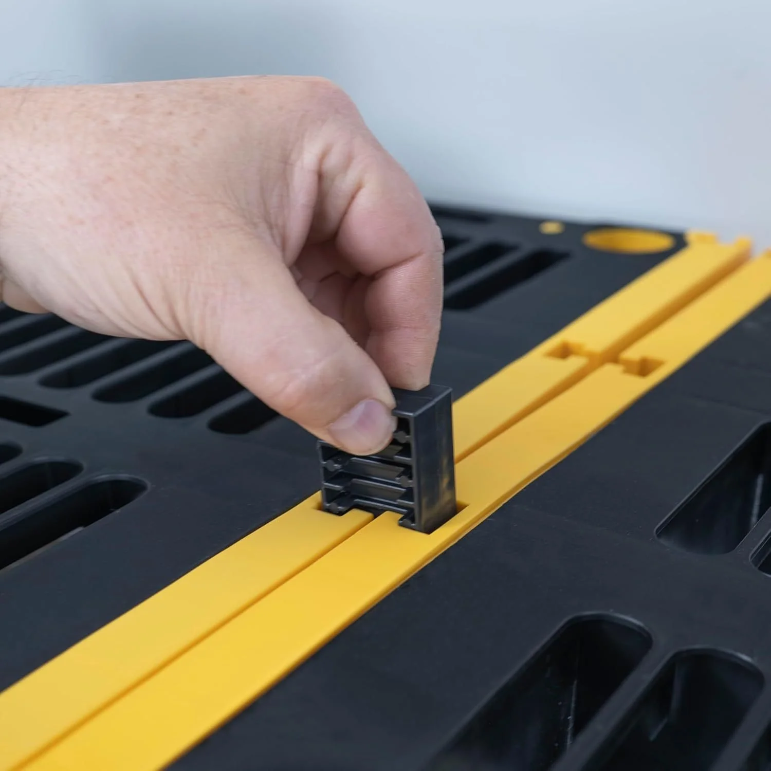 MMZP Black & Yellow?, 4-Tier Heavy Duty Plastic Storage Shelving Unit, 200lbs/shelf (55-H x 48-W x 20-D), for Indoor/Outdoor Organization, Modular Rack - Image 6