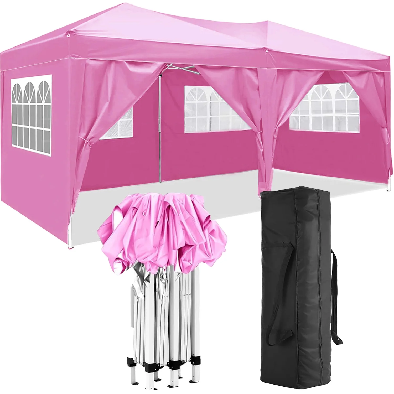 Trilenars 10'x20' Pop-up Canopy Tent With 6 Removable Sidewalls, Waterproof Outdoor Instant Gazebo For Patio Outdoor Wedding Parties And Commercial Events - Image 7