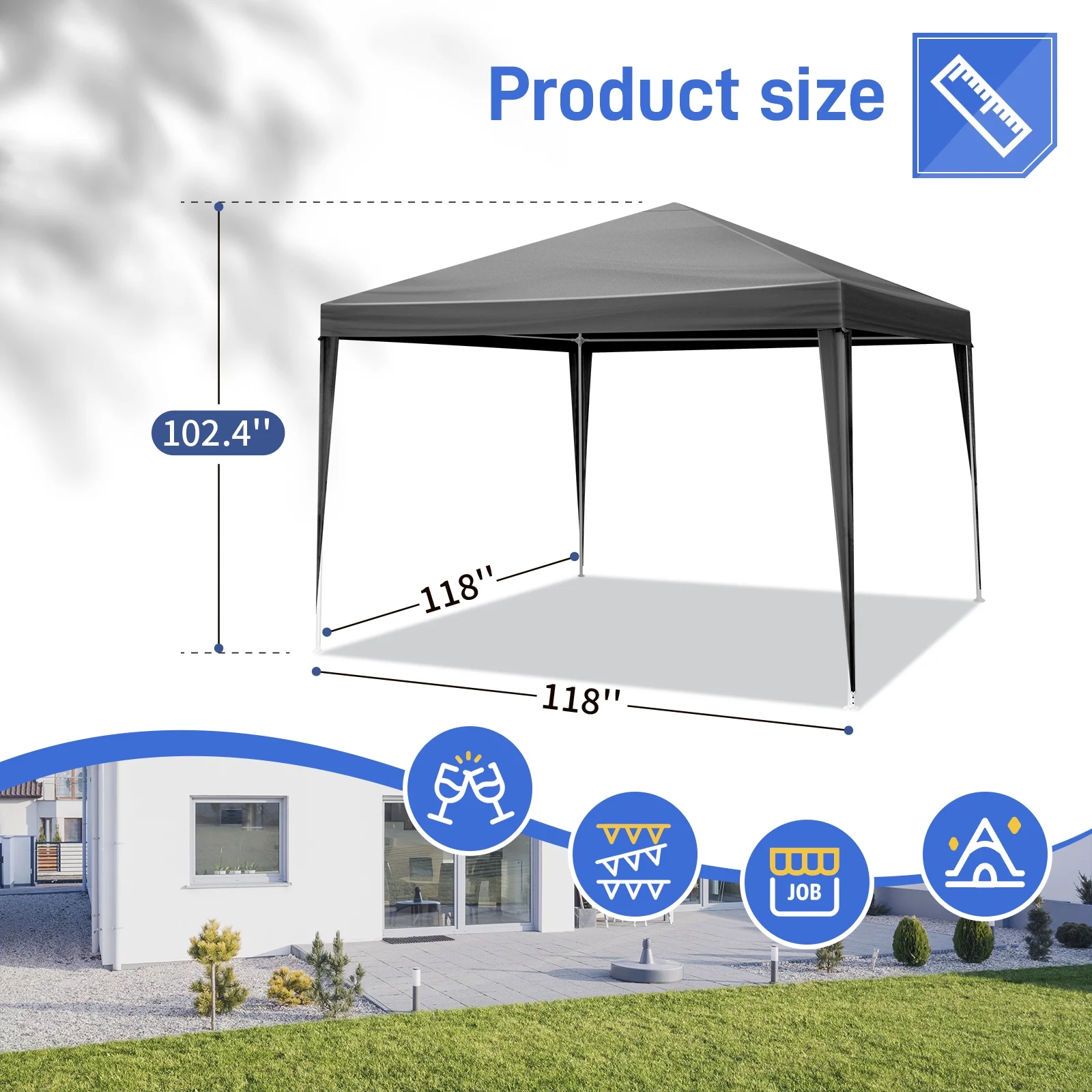 HighSound Waterproof Outdoor Canopy Patio Tent Party Tent - Image 4