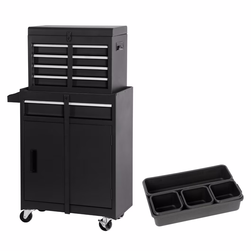 5-Drawer Rolling Tool Chest, 2 in 1 Detachable Tool Box with Lockable Wheels, Adjustable Shelf, and Liner for Garage and Workshop Storage (Yellow) - Image 3