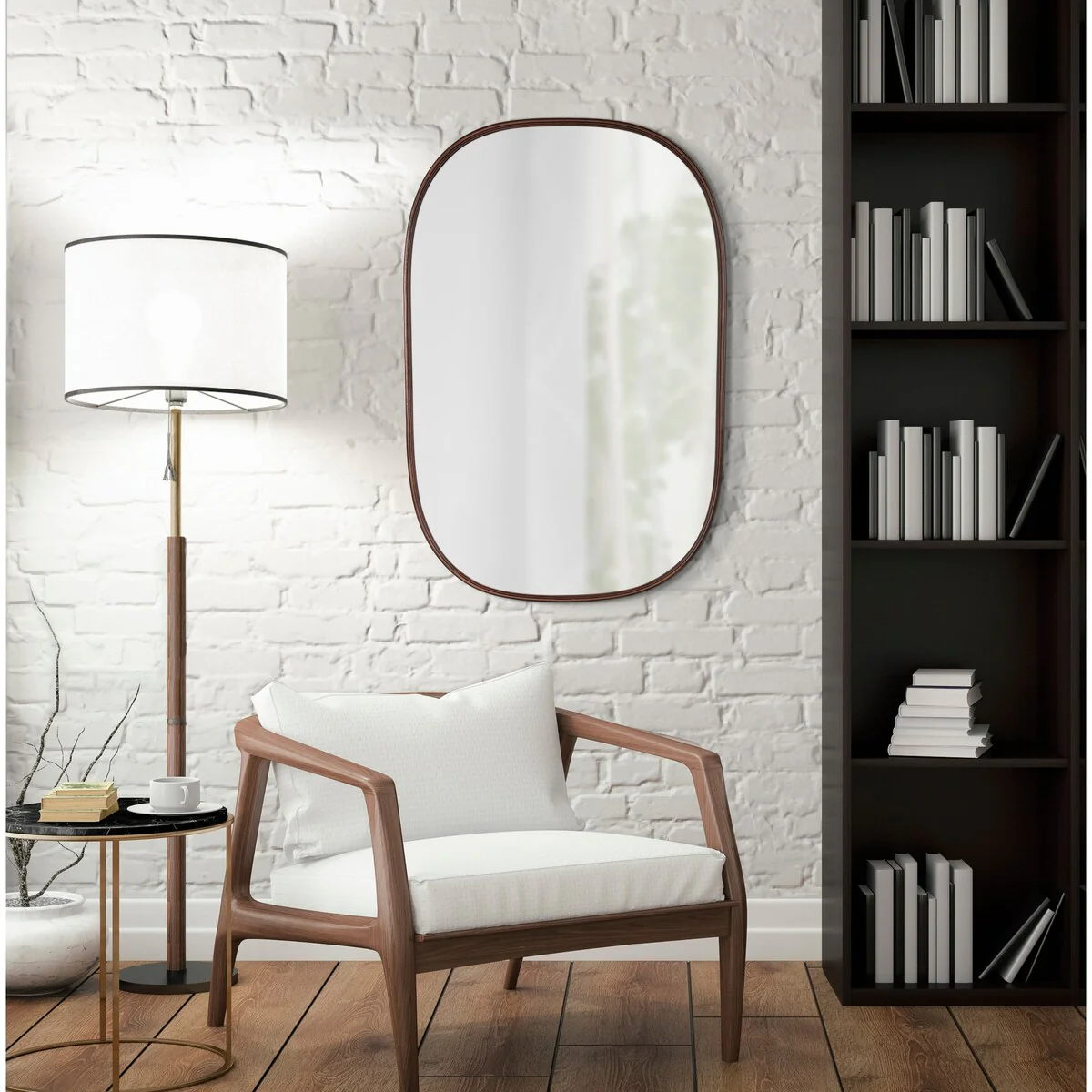 Modern Capsule Framed Wall Mirror, Decorative Oval Accent Mirror for Living Room, Bedroom and Entryway - Image 25
