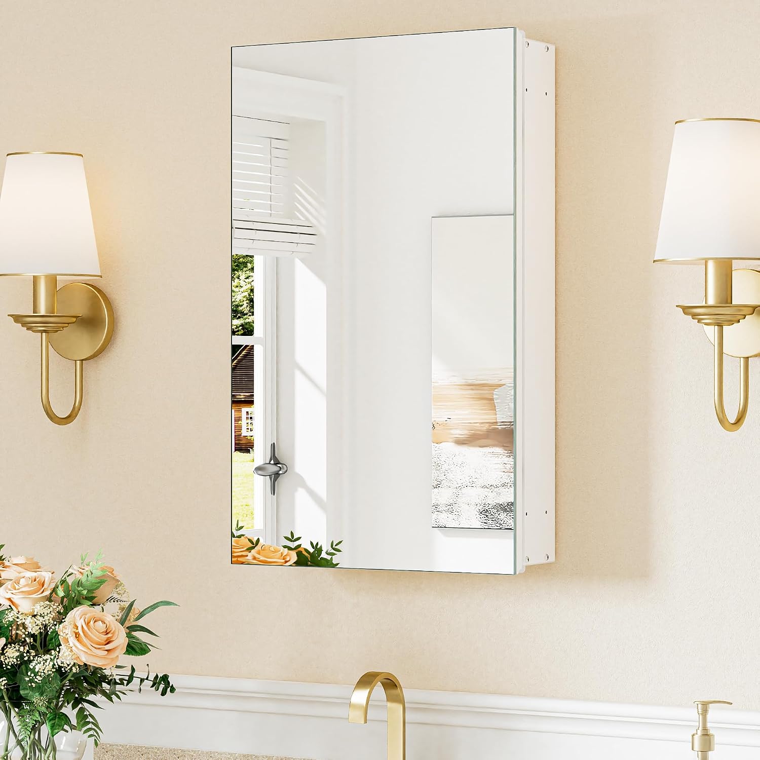 Black Medicine Cabinet with Mirror 20" x 26", Lightweight Aluminum - Image 22