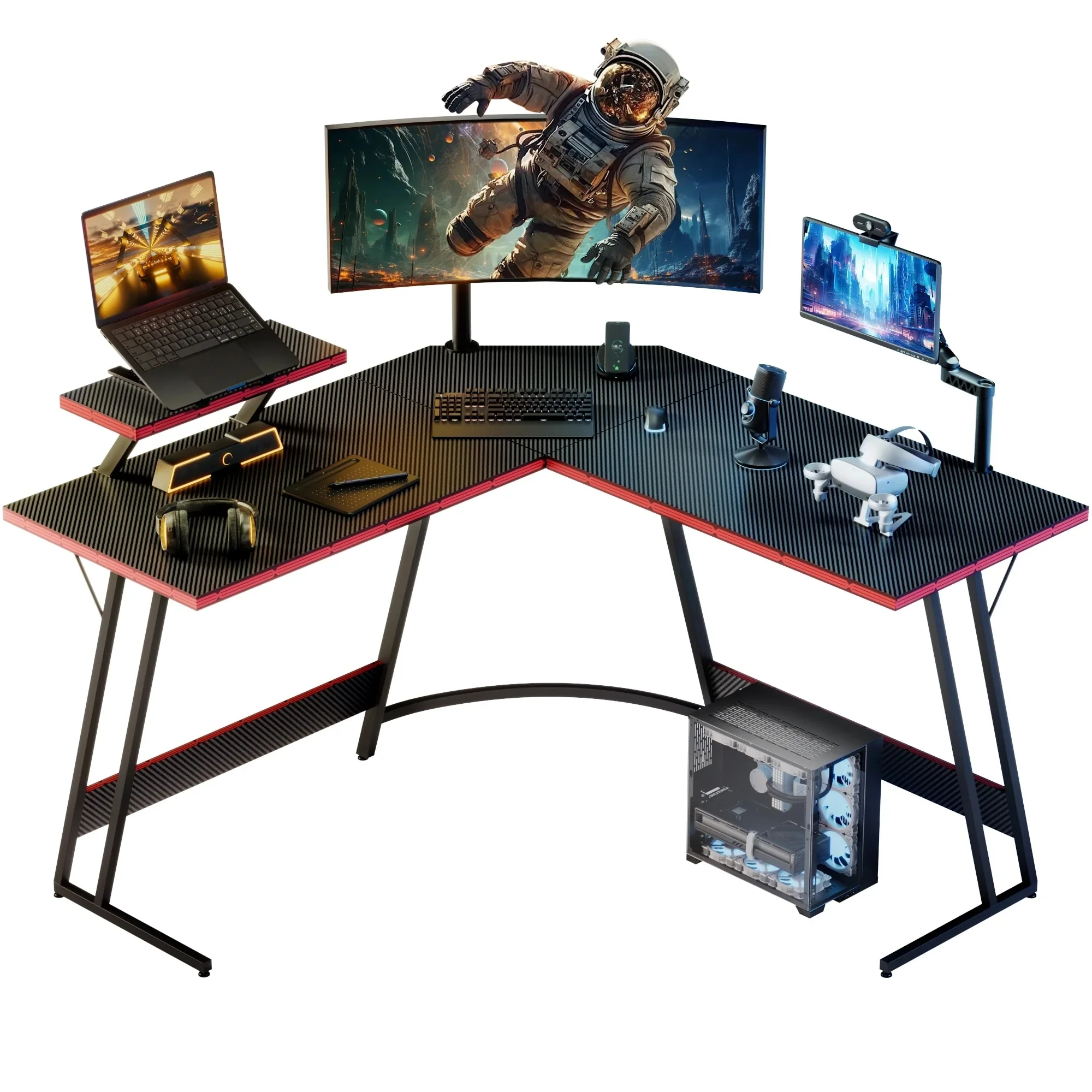 L-Shaped Gaming Desk, Computer Corner Desk and Office Writing Desk for Home - Image 2