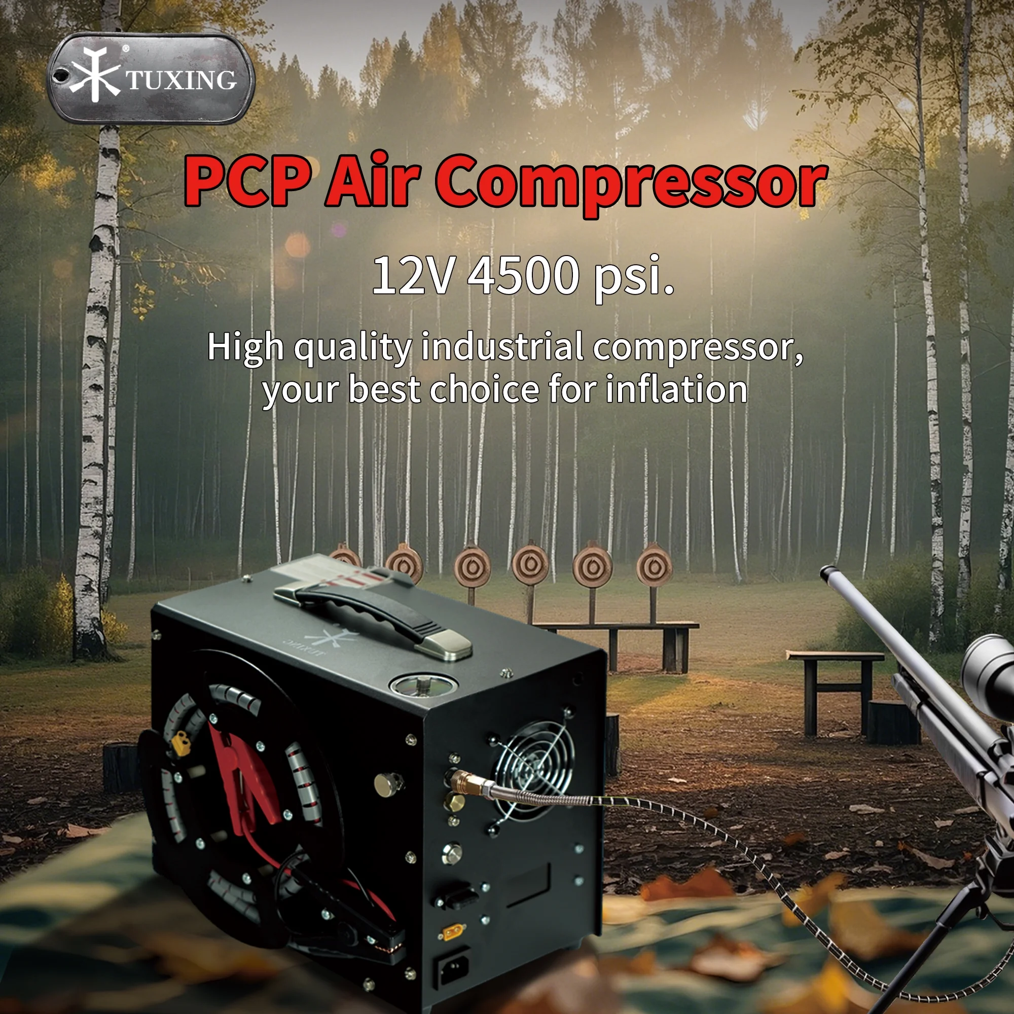 TUDIVING PCP Air Compressor, Built in Converter, 4500psi/300bar Pcp Compressor Auto stop - Image 5