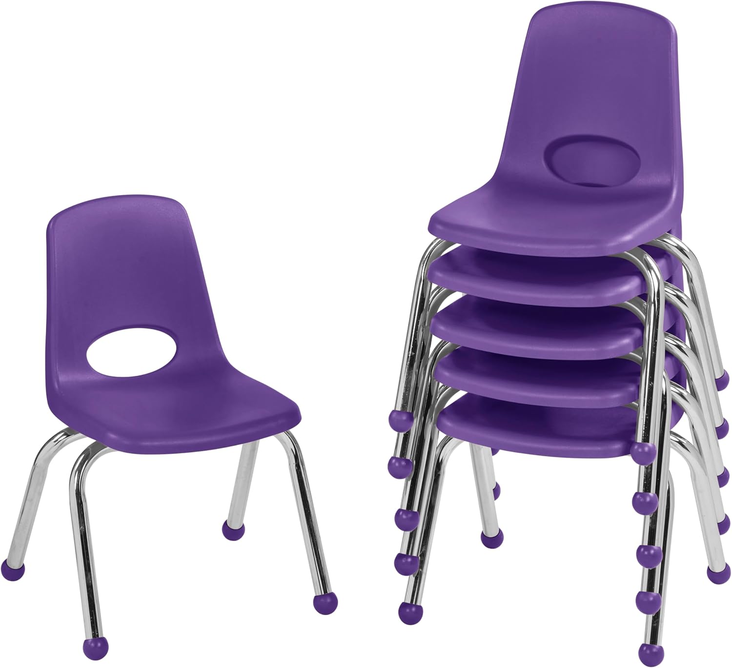10" School Stack Chair with Swivel Glides, Purple, 6-Pack - Image 73