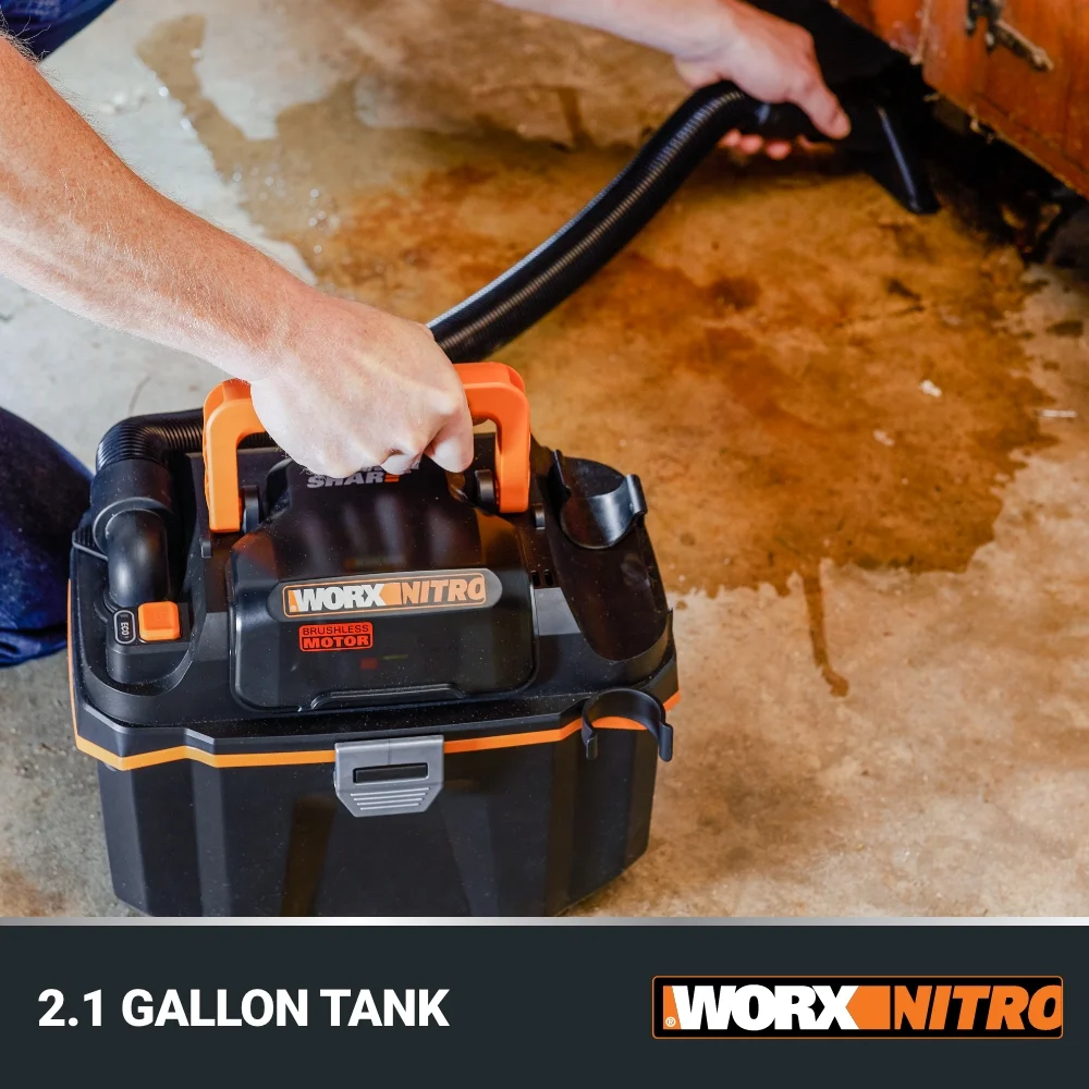Worx Nitro WX031L.9 20V 2.1 Gal Cordless Wet/Dry Vacuum (No Battery and Charger Included - Tool Only) - Image 4
