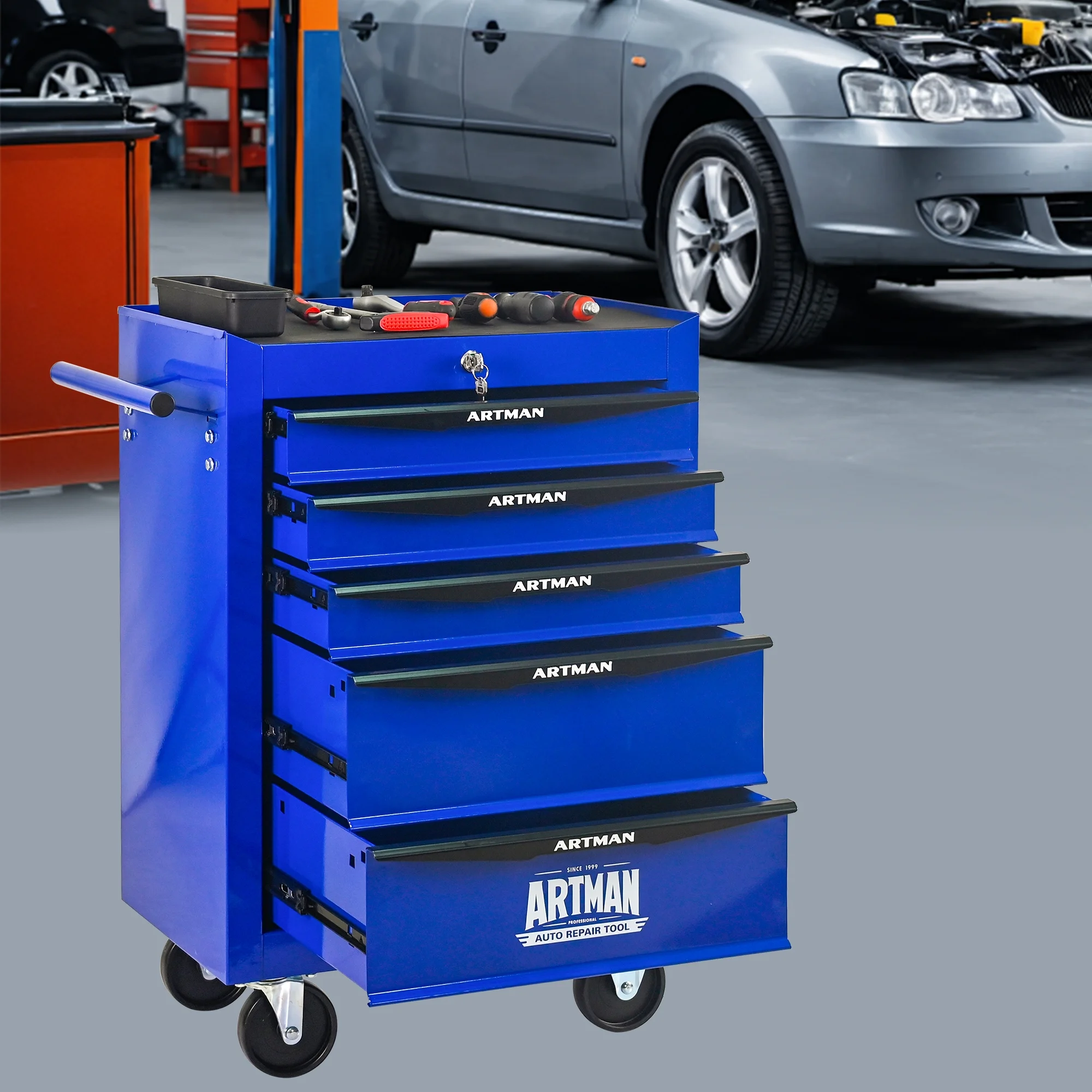 ARTMAN 20" 6-Drawer Tool Chest Cabinet with Ball Bearing Drawer Slides, Steel Tool Storage Box Organizer for Garage Workshop Repair Shop - Image 55
