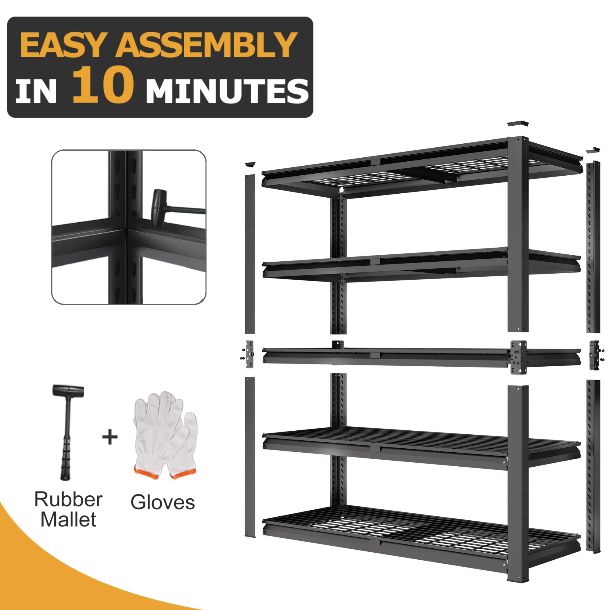 TrumanPick 2200LBS Metal Storage Shelves 40"W x 20"D x 59"H Garage Shelving Units Adjustable Storage Rack Heavy Duty Industrial Shelving - Image 8