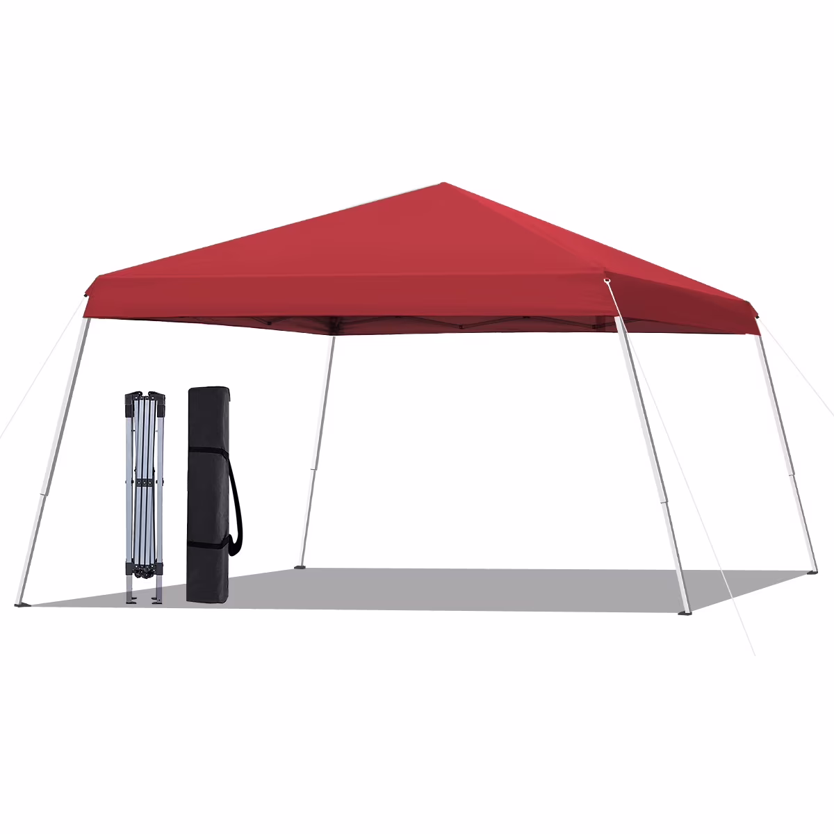 10x10 Pop Up Canopy Tent With Durable Silver Coated Cover And Adjustable Slant Legs, Easy Setup Outdoor Patio Instant Sun Shelter - Blue, Included 1 x Storage Carry Bag, 4 x Guylines, 8 x Stakes - Image 9