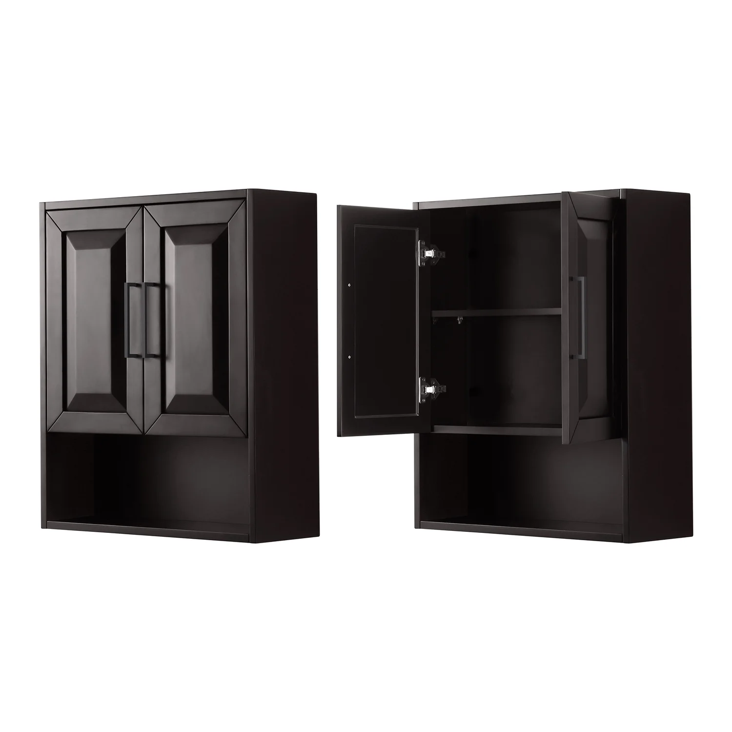 Wyndham Collection Daria Over-the-Toilet Bathroom Wall-Mounted Storage Cabinet in Dark Espresso with Matte Black Trim - Image 6