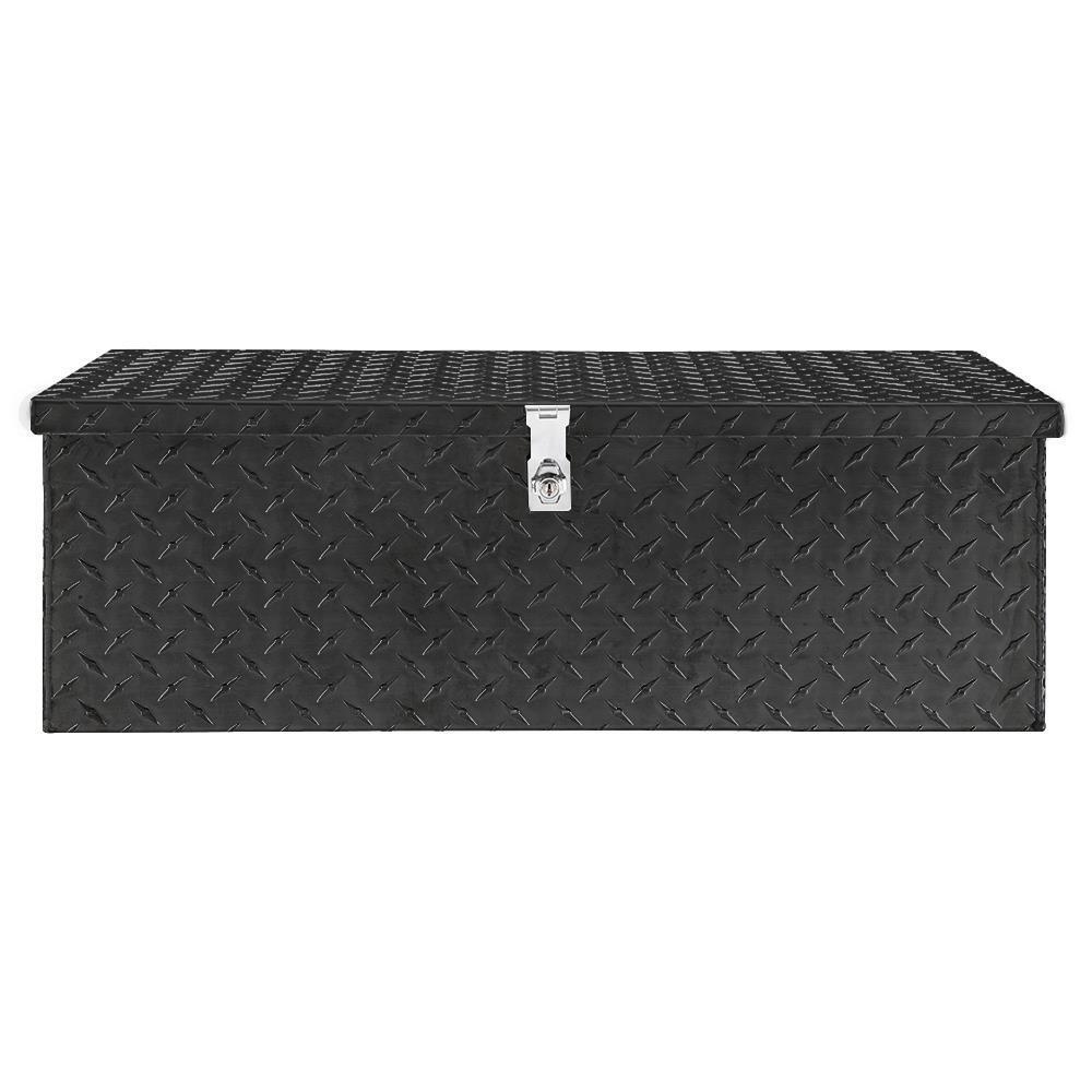 30- Aluminum Truck Tool Box with Lock Trailer Pickup Underbody Truckbed Storage, Black - Image 7