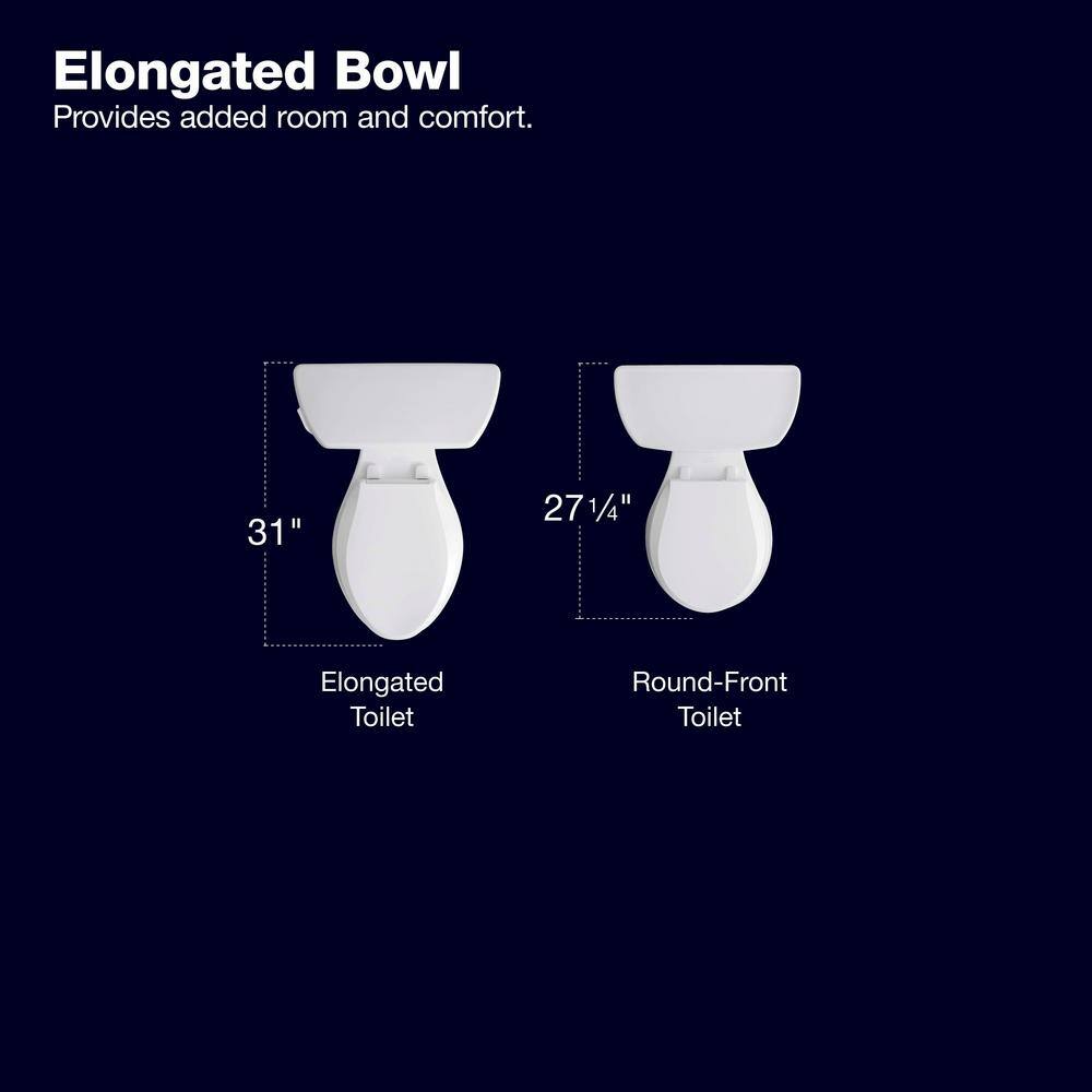 Extra Tall Complete Solution 2-piece 1.28 GPF Single Flush Elongated Toilet in White (Seat Included) 78305-0 - Image 8