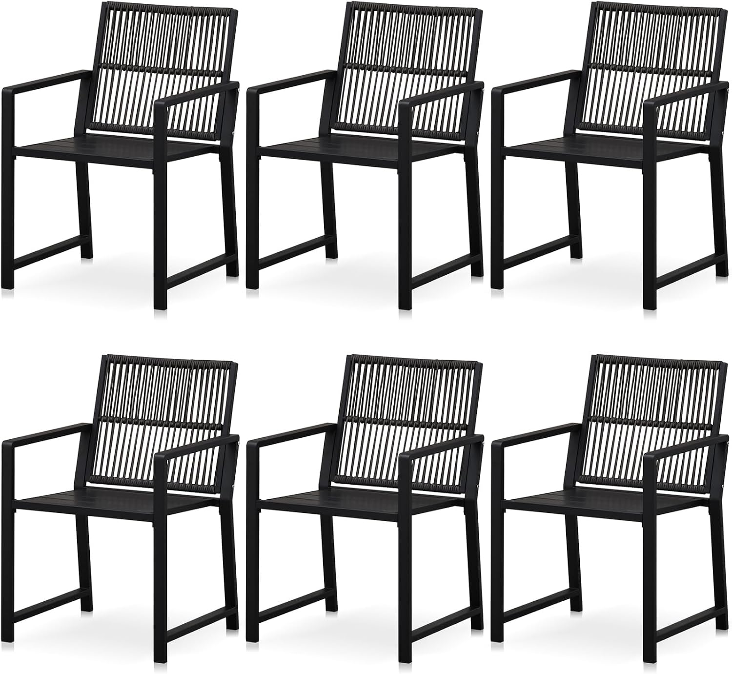 Outdoor HDPE Patio Dining Chairs ,400Lbs,Black,Set of 2 - Image 20