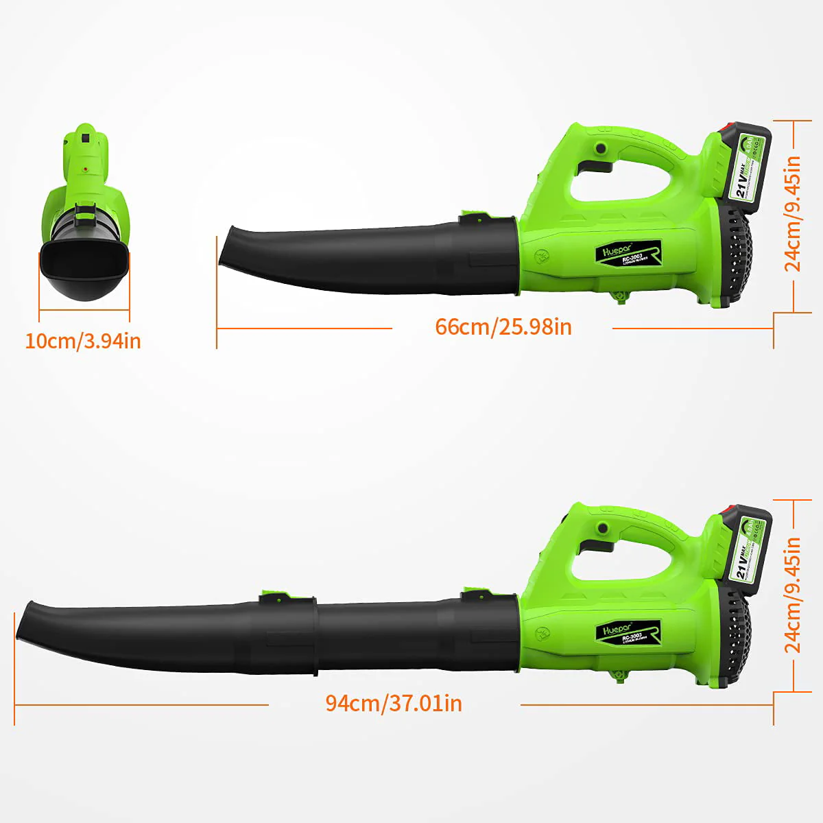 Huepar 21V Cordless Leaf Blower, 135MPH 321CFM 6 Speed Electric Blower for Garden, Yard and Lawn Cleaning & Snow Blowing with 4.0Ah Li-ion Battery RC3003 - Image 8