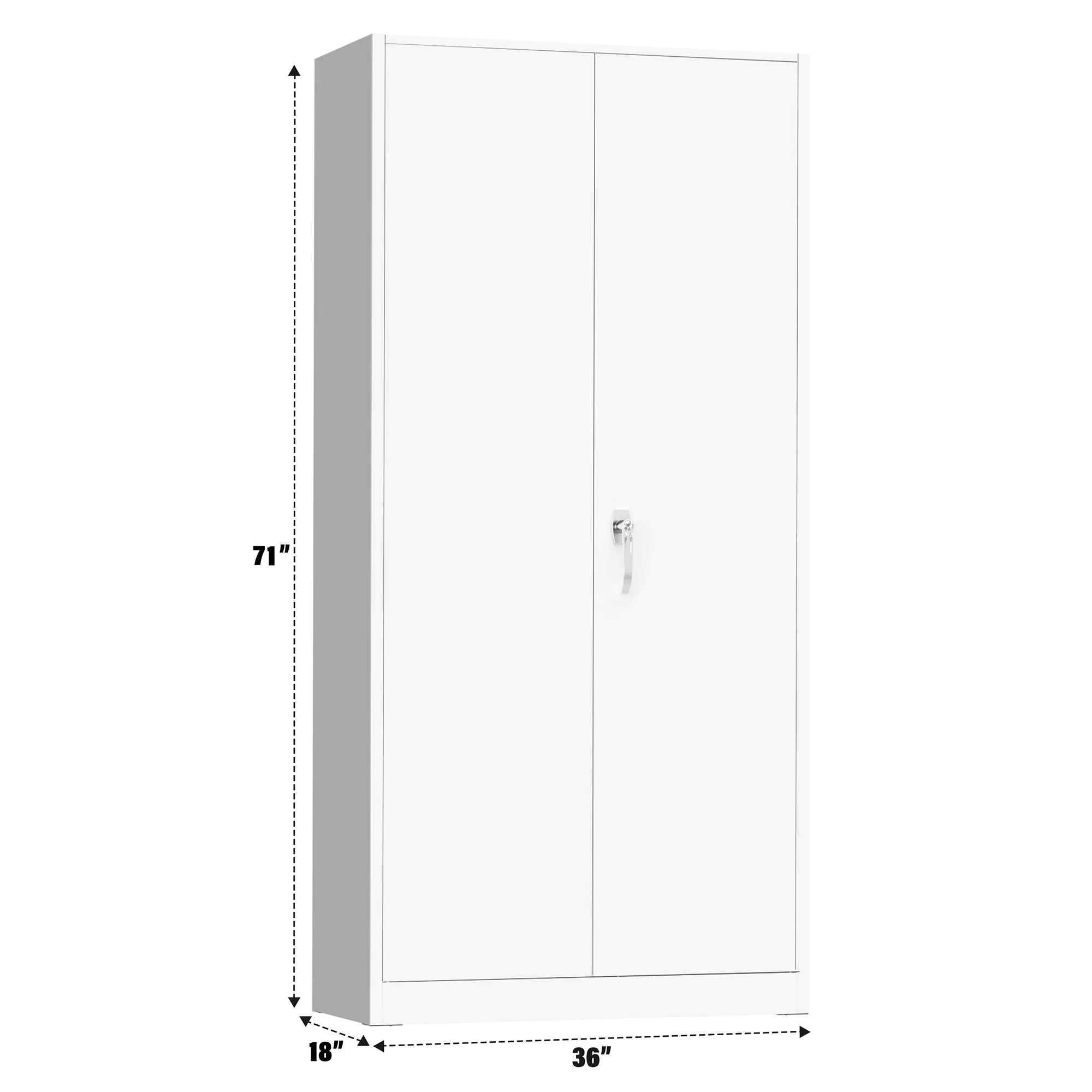 SUNCROWN Metal Storage Garage Cabinets with Locking Doors and Adjustable Shelves, Steel Storage Cabinet for Garage, Office, Classroom, Assemble Required(White) - Image 4