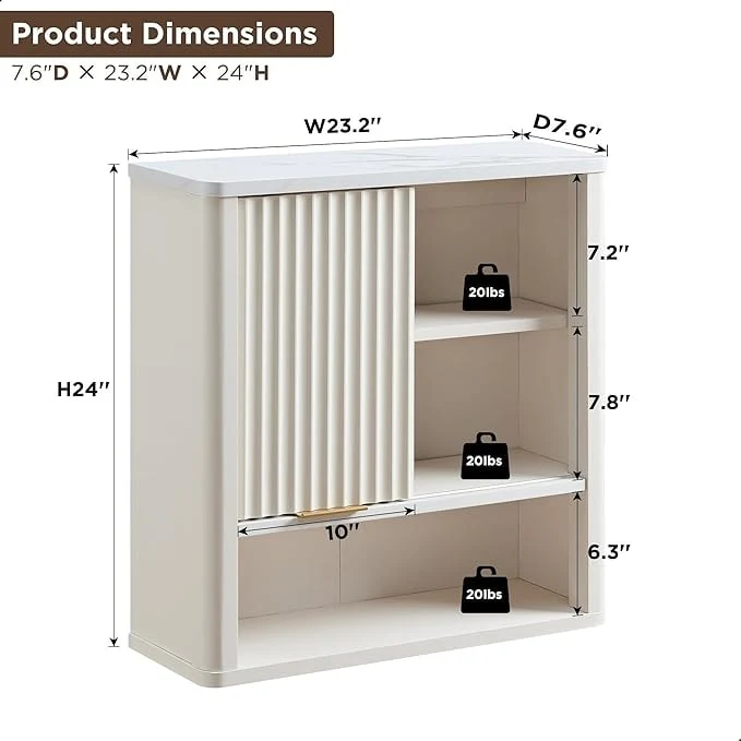 Modern Bathroom Wall Cabinet, Wall Mounted Medicine Storage Organizer with Shelves for Home Organization - Image 15
