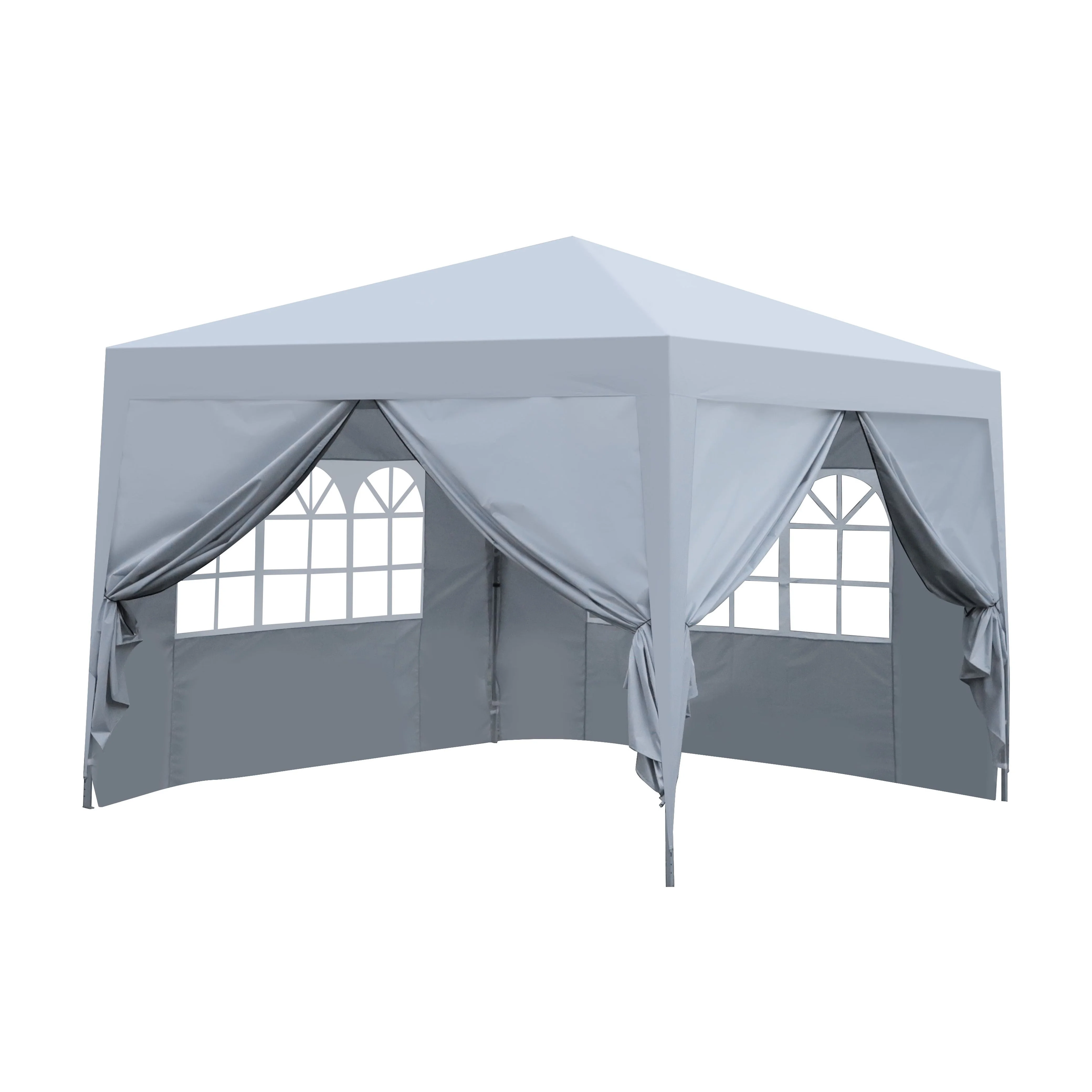IVV 10x10FT Pop Up Canopy Tent, Outdoor Instant Slant Legs Gazebo Shelter with Carrying Bag, Portable for Patio Deck Garden and Beach - Blue - Image 17