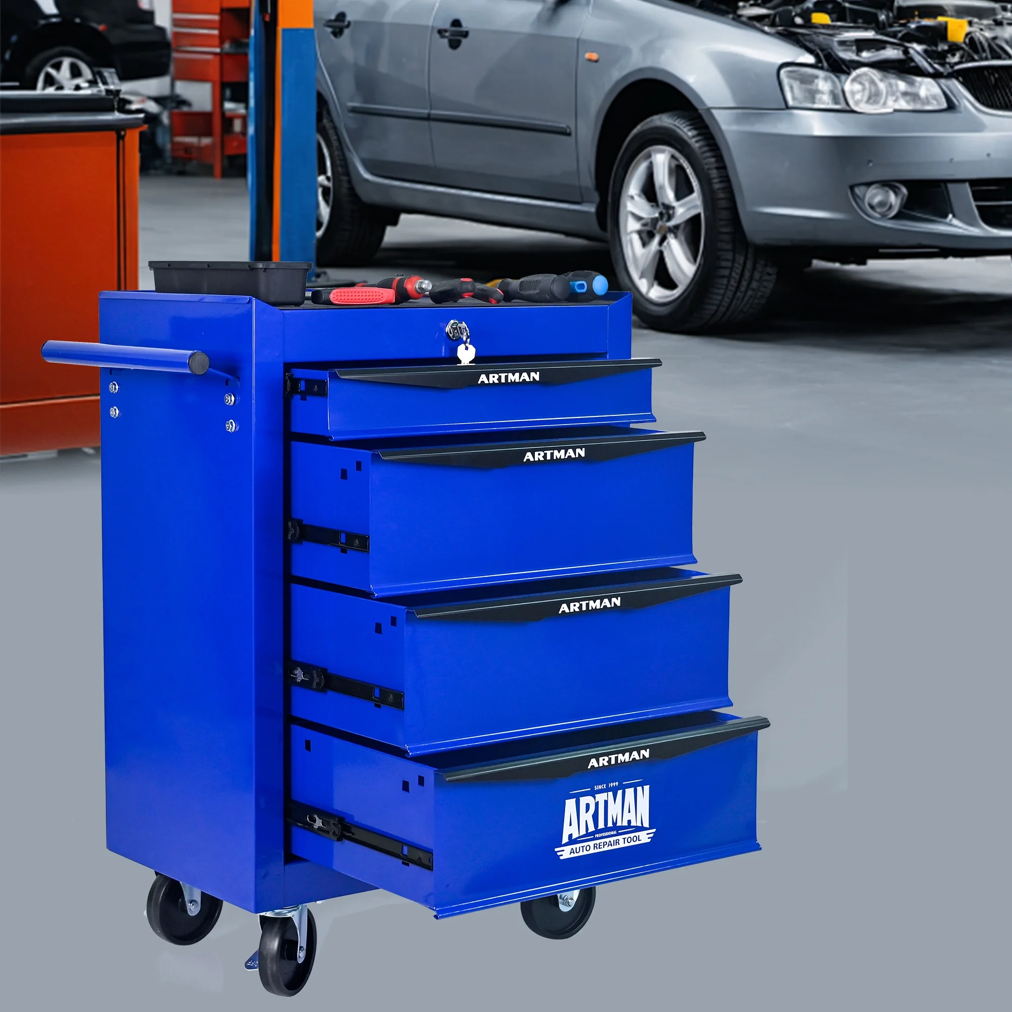 ARTMAN 20" 6-Drawer Tool Chest Cabinet with Ball Bearing Drawer Slides, Steel Tool Storage Box Organizer for Garage Workshop Repair Shop - Image 30