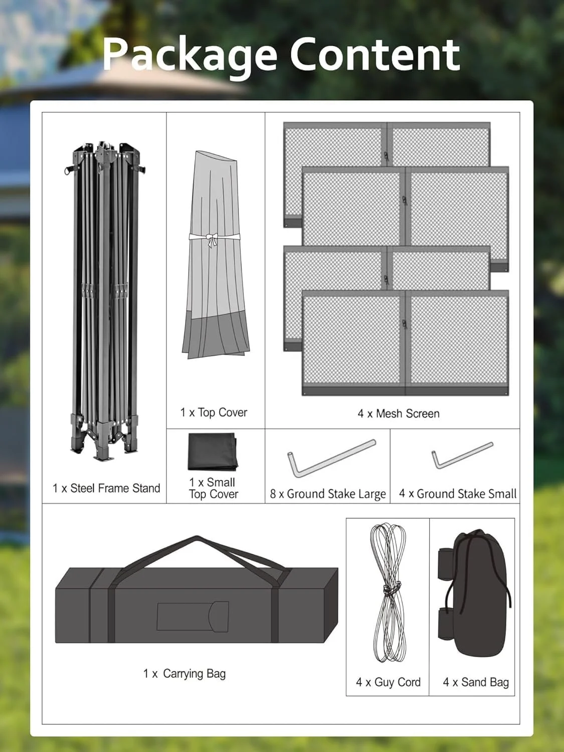Instant Pop Up Patio Gazebo 13x13FT Canopy Tent with Full Netting for Family Parties and Outdoor Activities(Olive) - Image 2