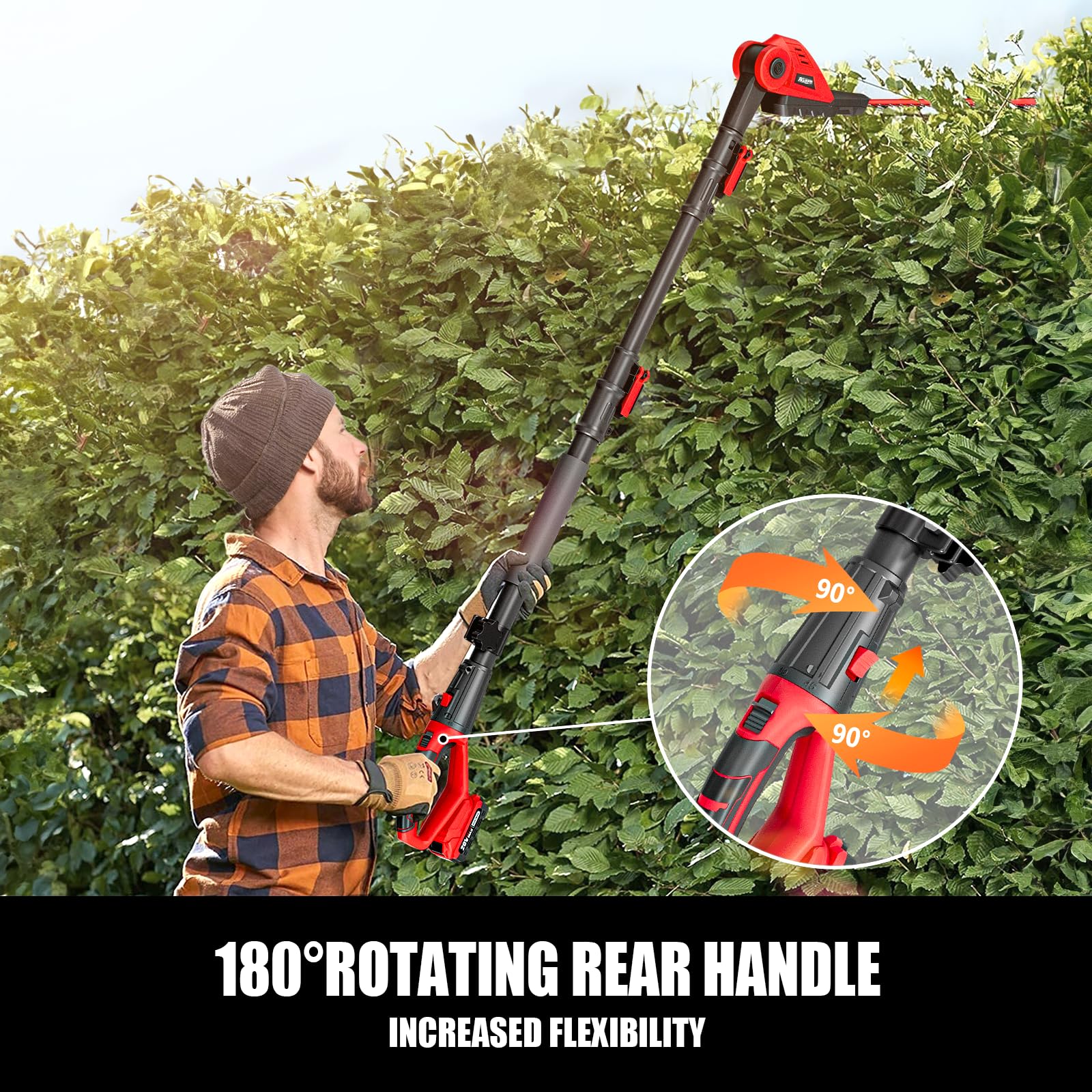 20V MAX Cordless Pole Hedge Trimmer, 2 x 2.0Ah Batteries and Charger Included - Image 12
