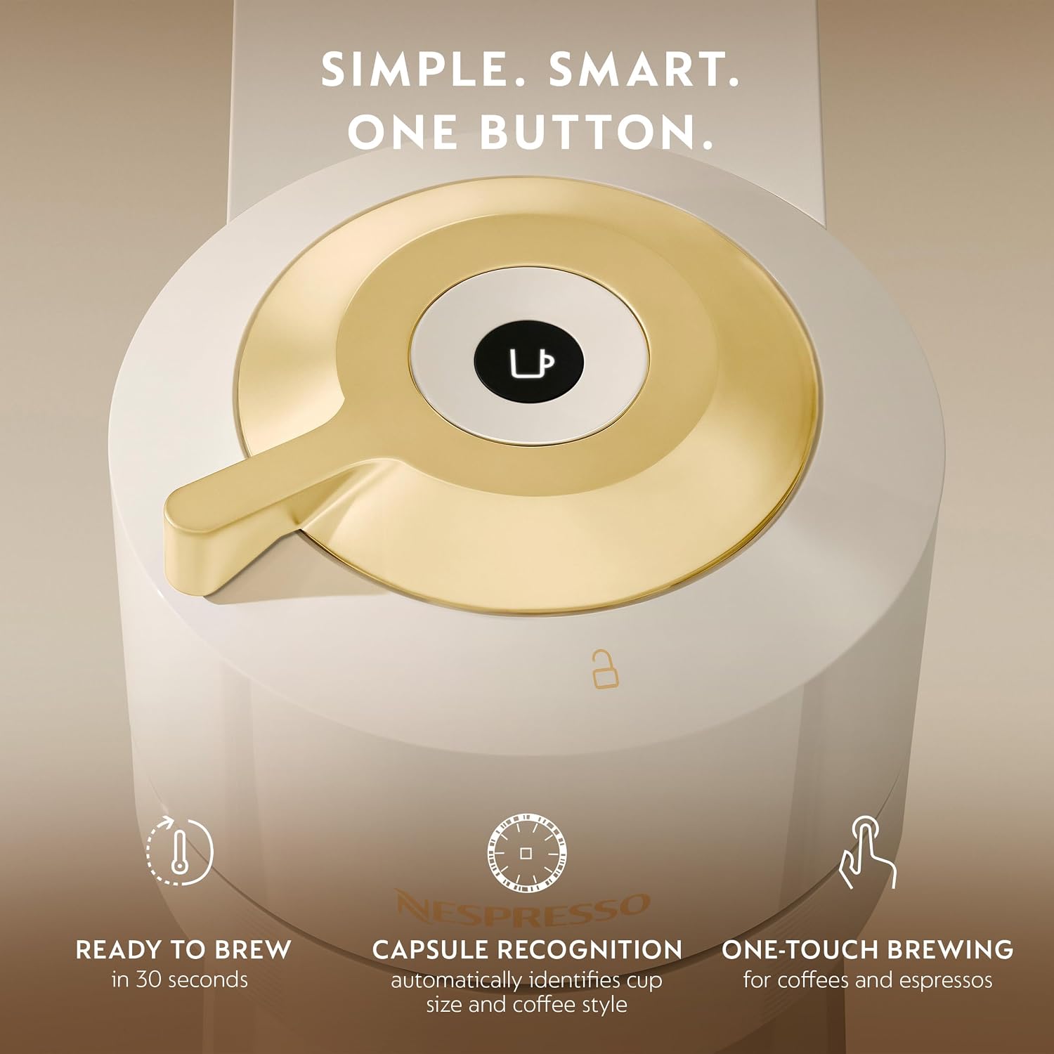 Vertuo Next Coffee and Espresso Maker, Creamy White and Gold - Image 6