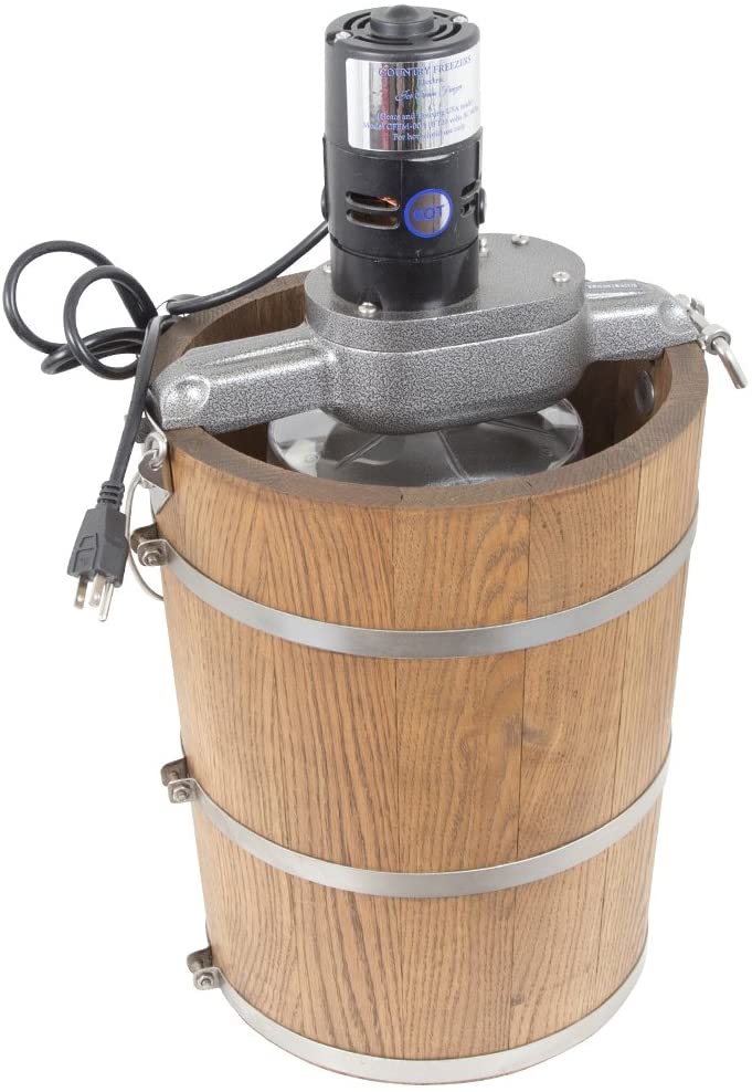 6-Quart Wooden Tub Ice Cream Maker with Electric Motor, Classic Country Style - Image 3