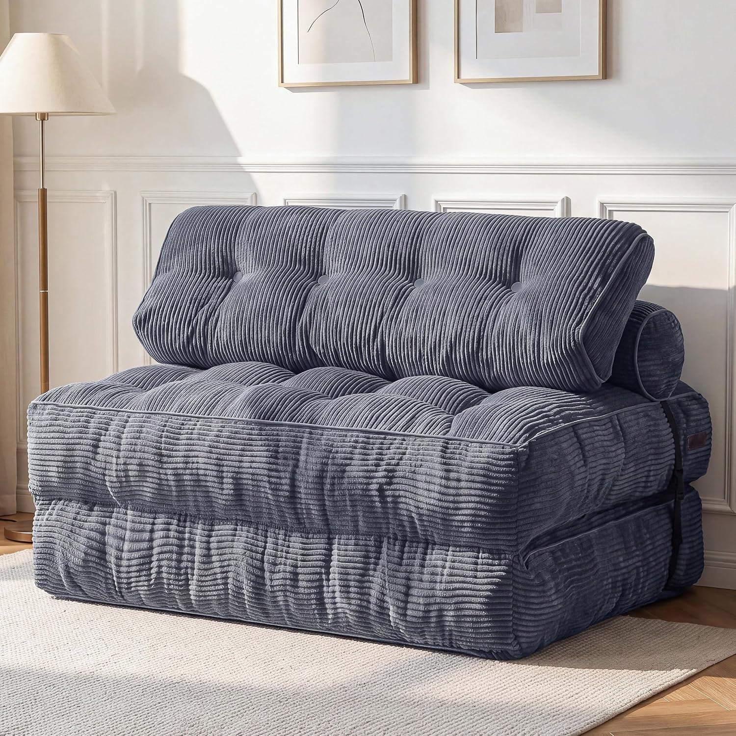 Folding Sofa Bed, Convertible Chair Bed with Pillow - Image 3