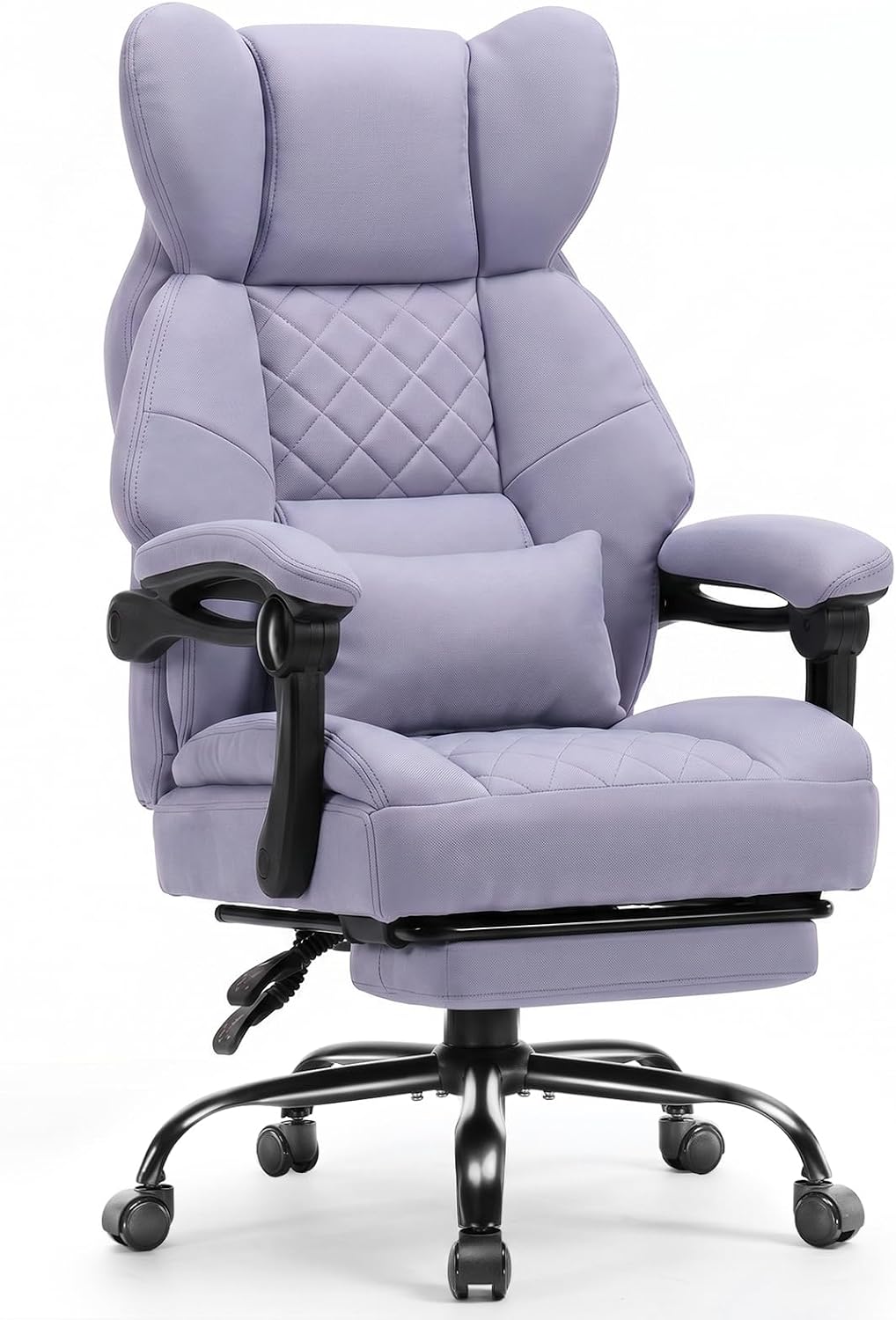 Big & Tall Ergonomic Gaming Chair, Wide Spring Seat, Linkage Armrest, Earth Black - Image 2