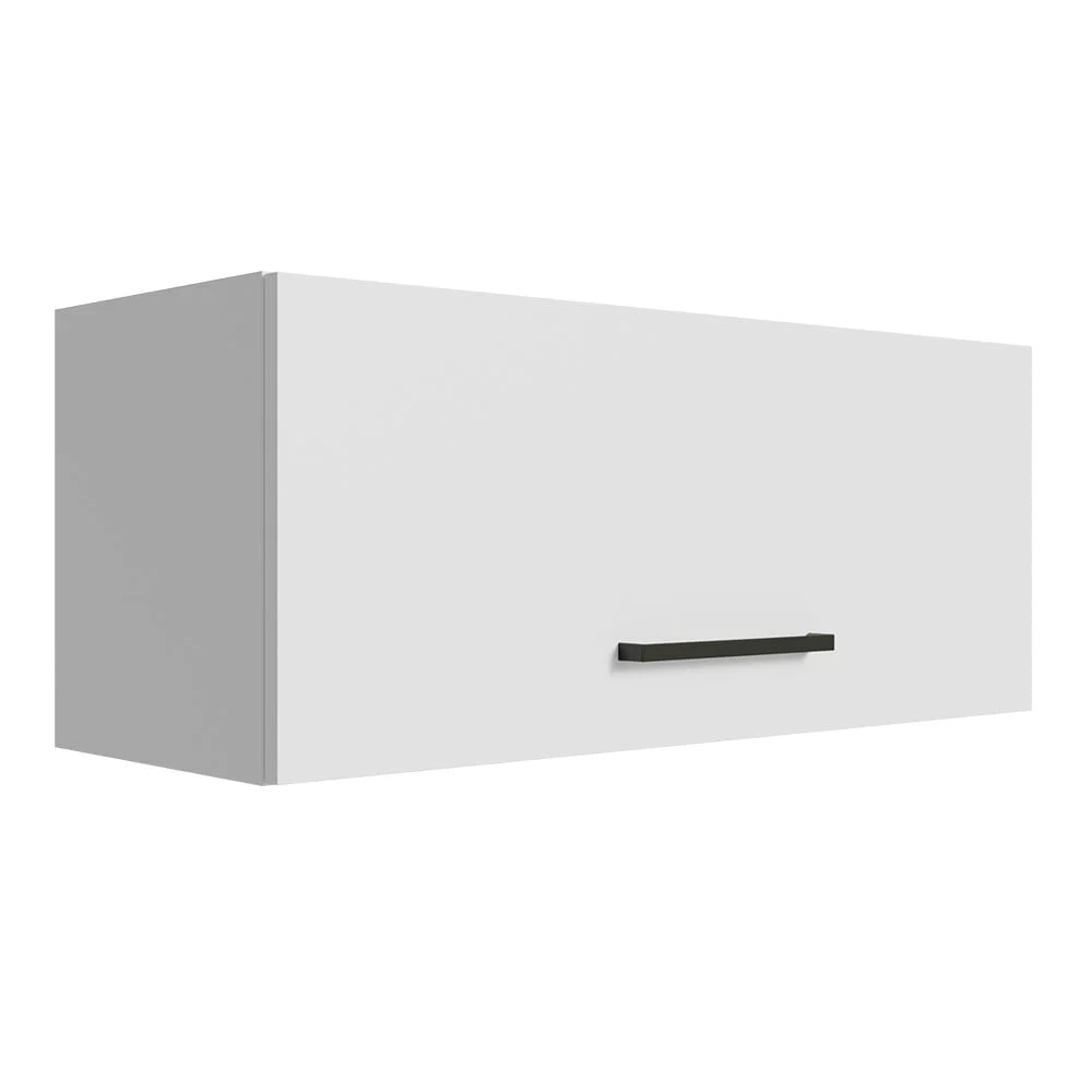 Madesa Slim Garage and Utility Room Wall Storage Cabinet with Horizontal Door and Shelves 31 Inch Wooden Organization Unit - White - Image 2