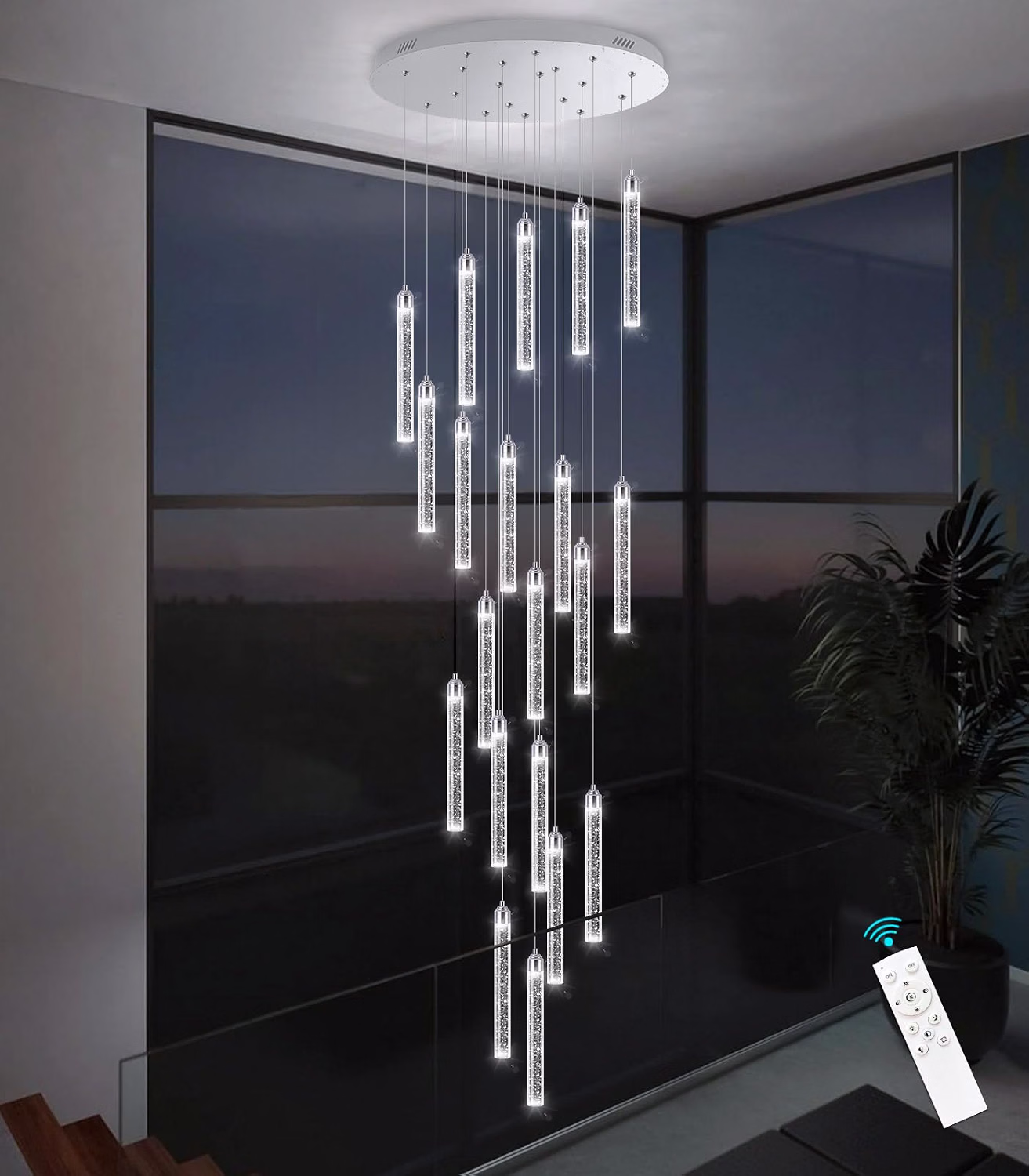 Modern Crystal Pendants Lighting Mini Chandelier for Kitchen Island LED Dimmable Ceiling Handing Lighting Adjustable Flush Mount Ceiling Light for Dining Room Hallway - Image 7