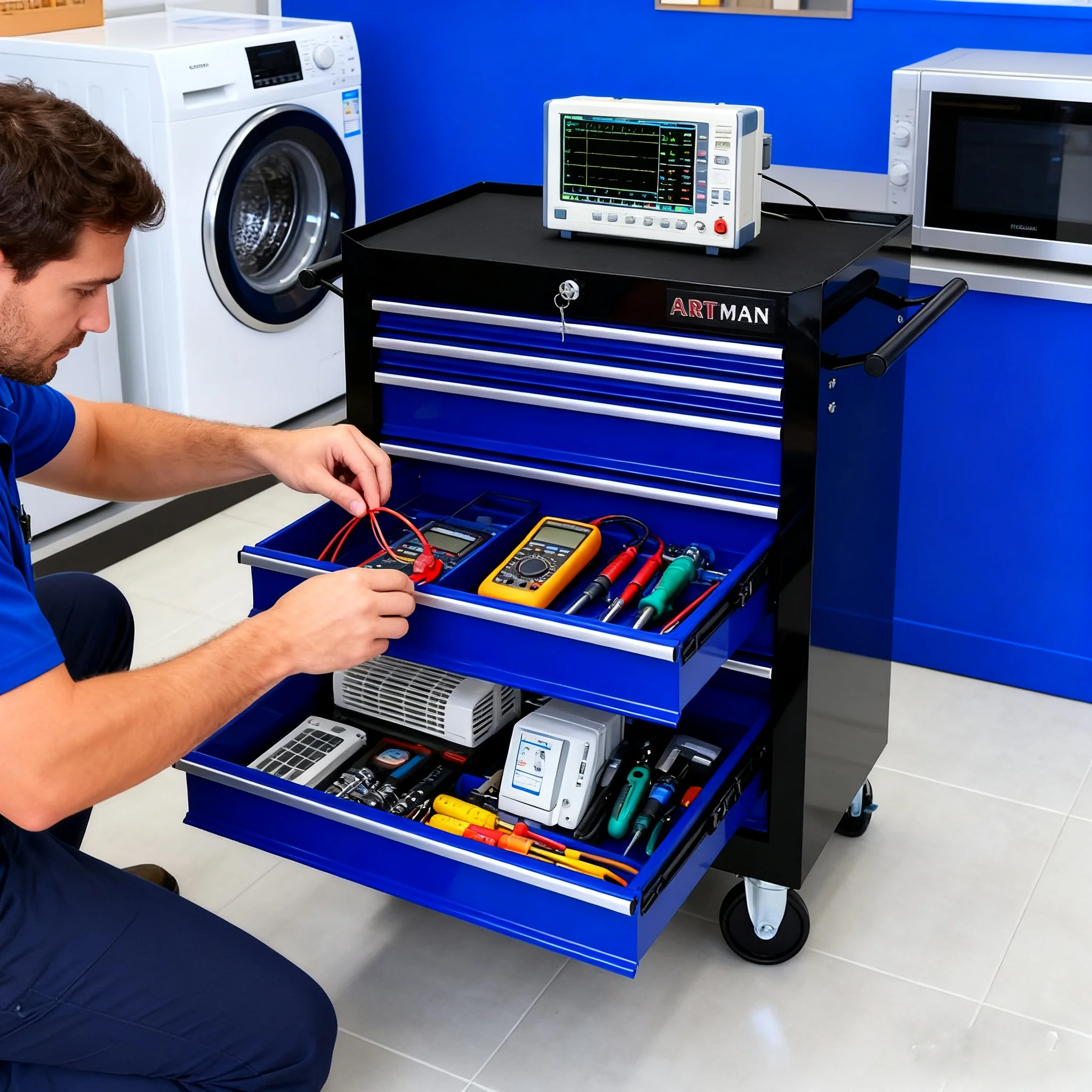 ARTMAN 7 Drawer Tool Rolling Storage Cart ,Tool Boxes Tool Chest with Wheels and Drawers for Garage Workshop Warehouse - Image 45