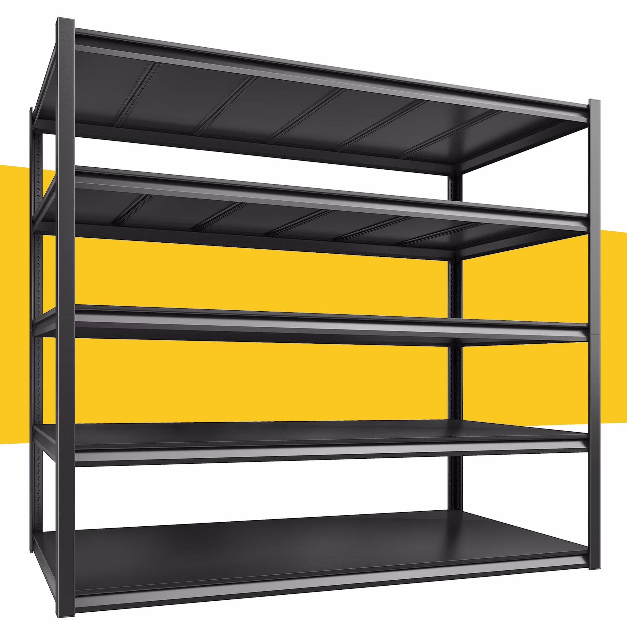 REIBII 48.2"W Garage Shelving Heavy Duty 3000LBS Storage Shelves Adjustable 5 Tier Metal Shelving,48.2''L X 24.5''W X 72''H - Image 3